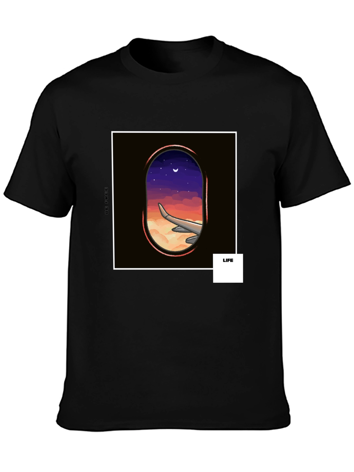 Dreamers Flight Graphic Tee - Black Cotton Shirt