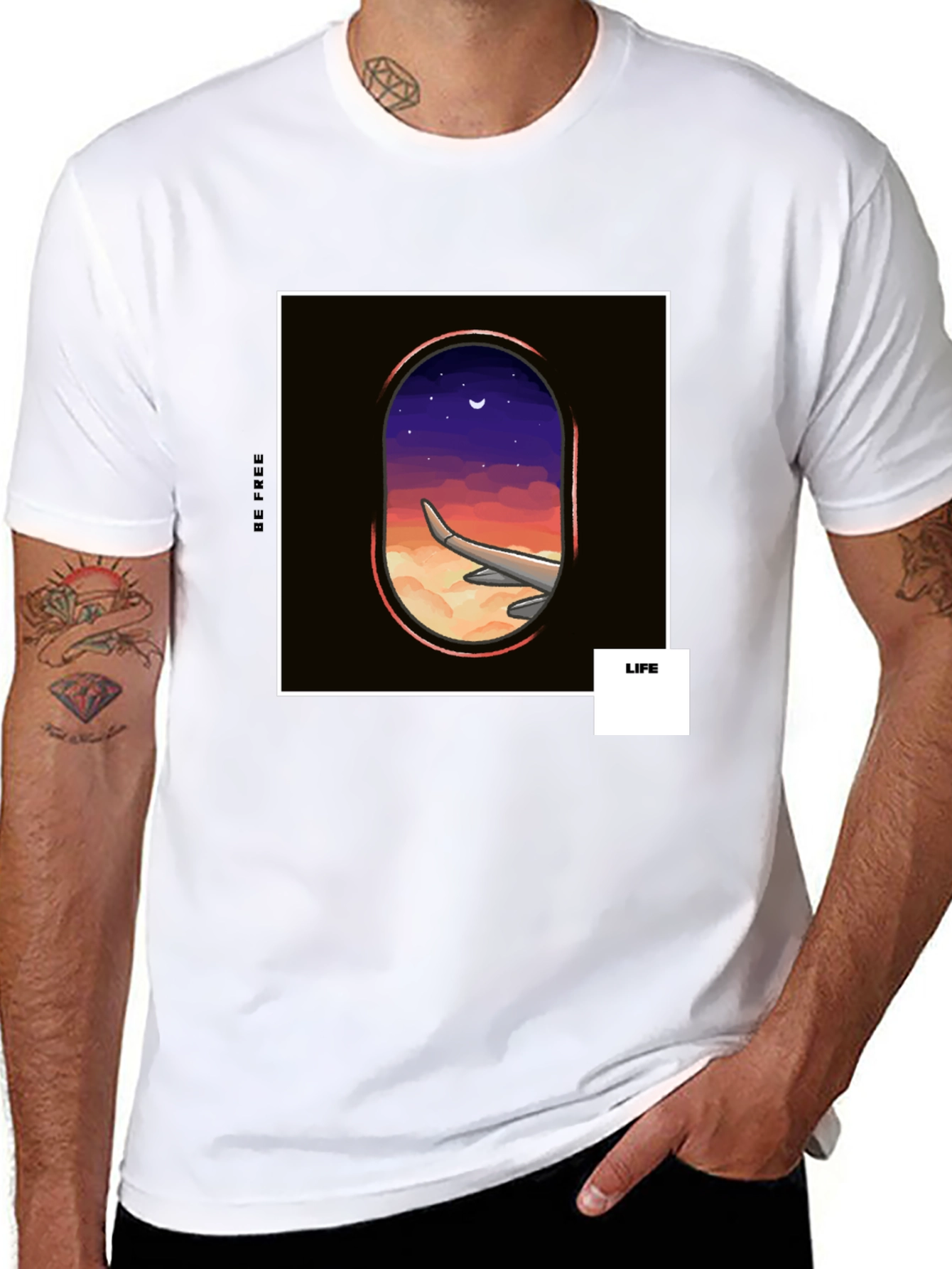 Dreamers Flight Graphic Tee - Black Cotton Shirt
