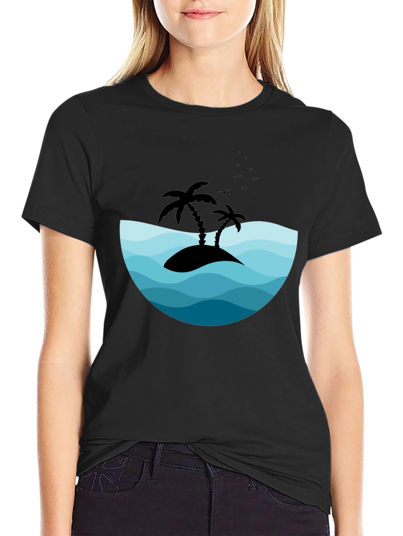 Island Vibes Black Graphic Tee