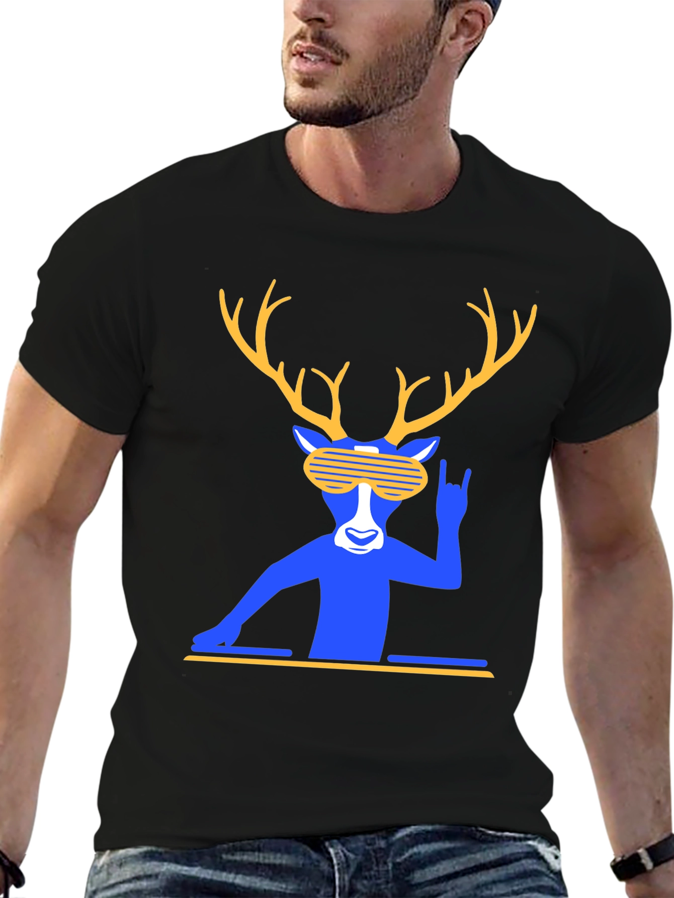DJ Deer Graphic T-Shirt - Cool & Unique