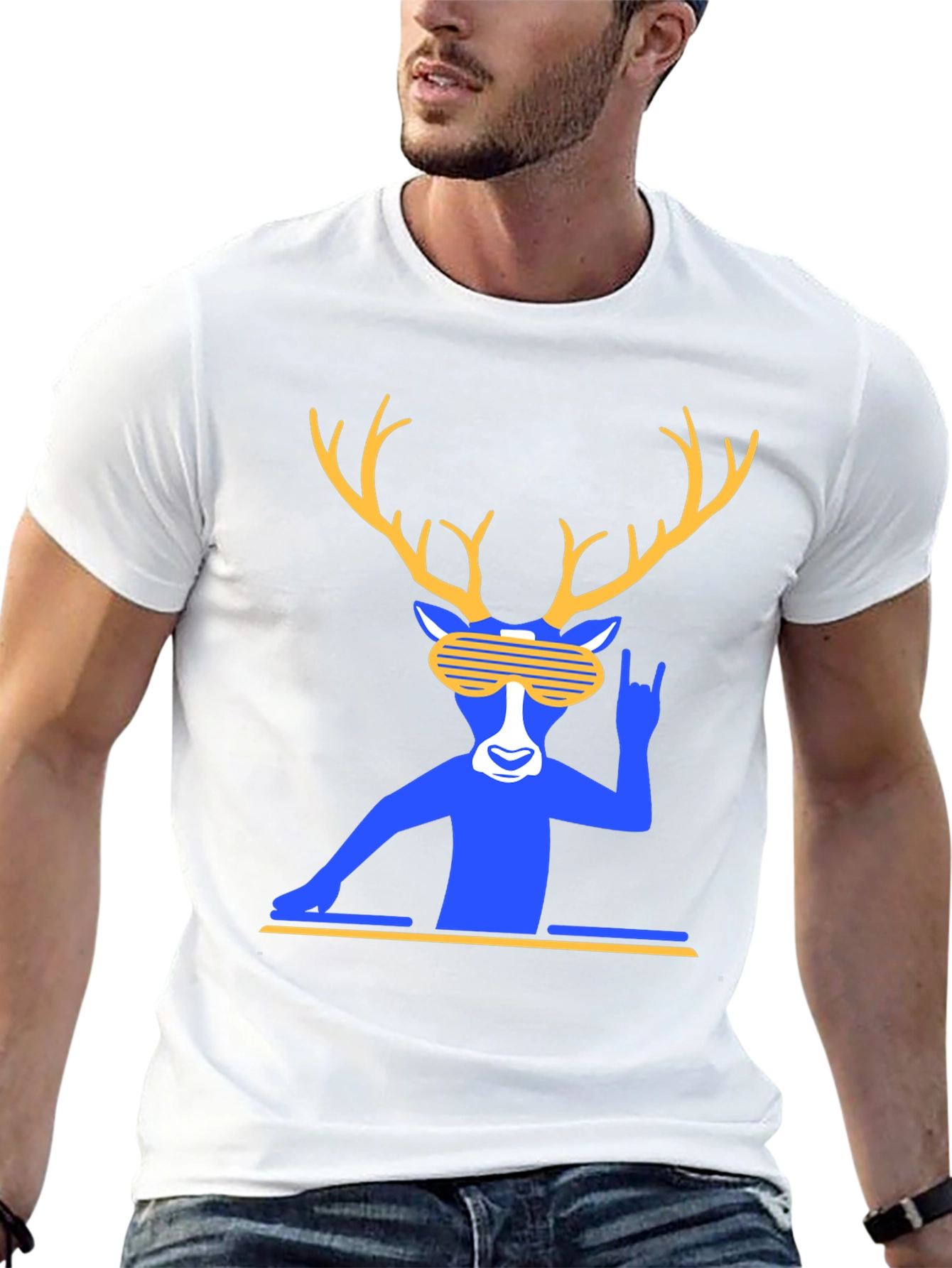 DJ Deer Graphic T-Shirt - Cool & Unique