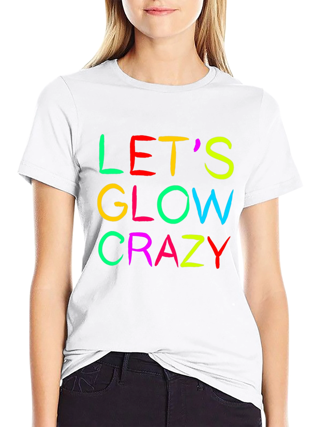 Lets Glow Crazy Graphic Tee - Black