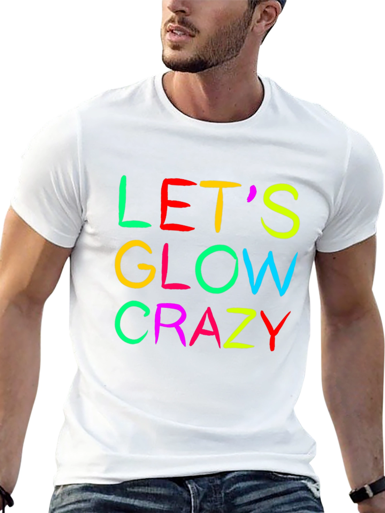 Lets Glow Crazy Graphic Tee - Black