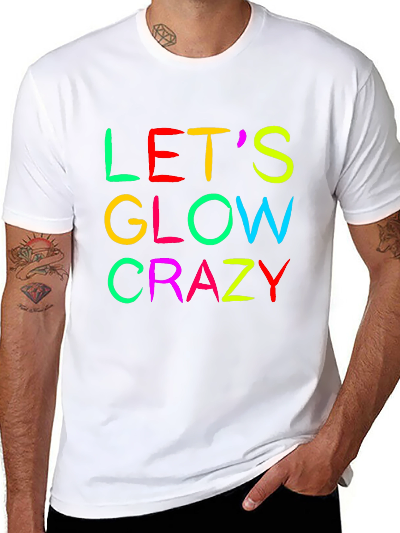 Lets Glow Crazy Graphic Tee - Black