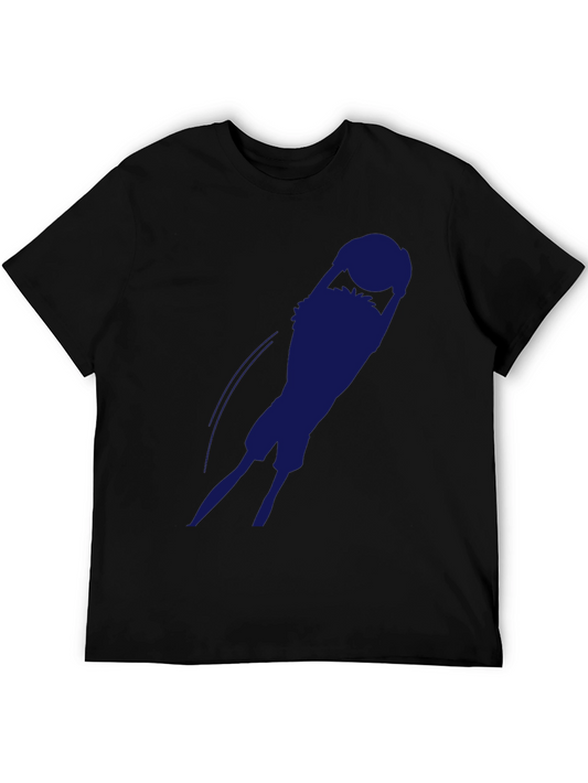 Black Graphic Tee - Volleyball Player Silhouette