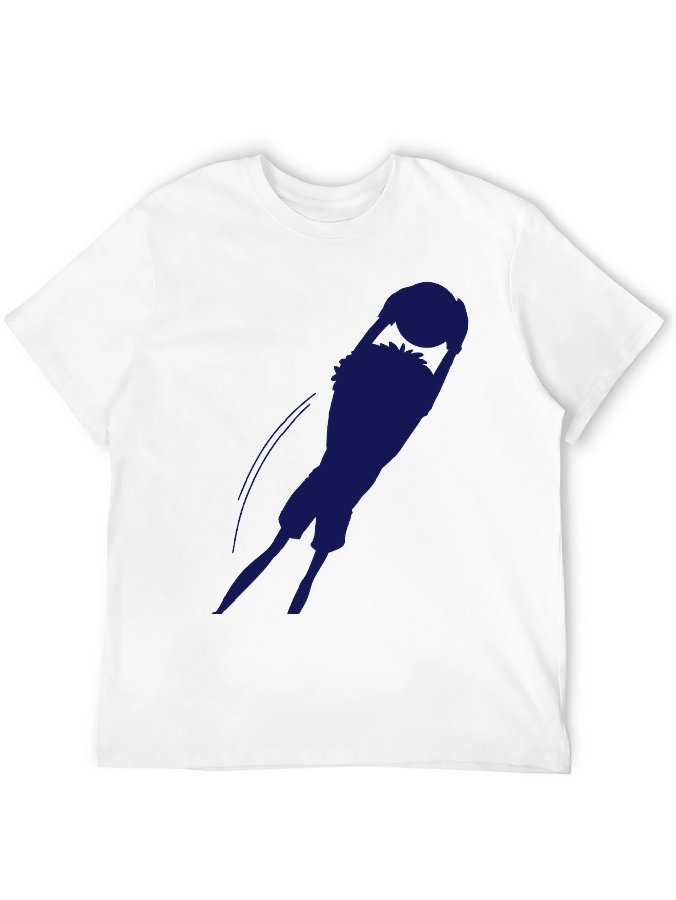 Black Graphic Tee - Volleyball Player Silhouette