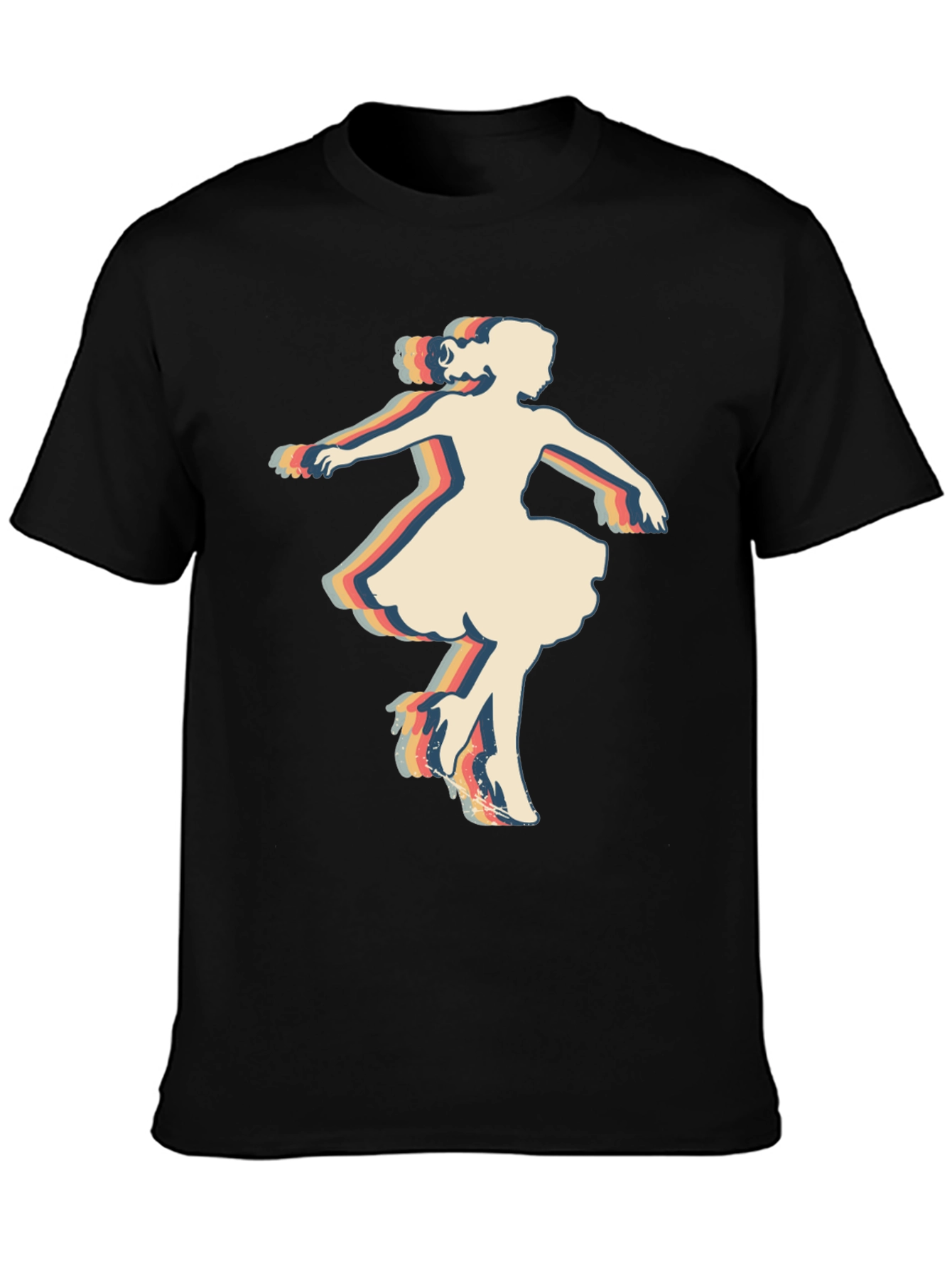 Retro Dancer Graphic T-Shirt - Black