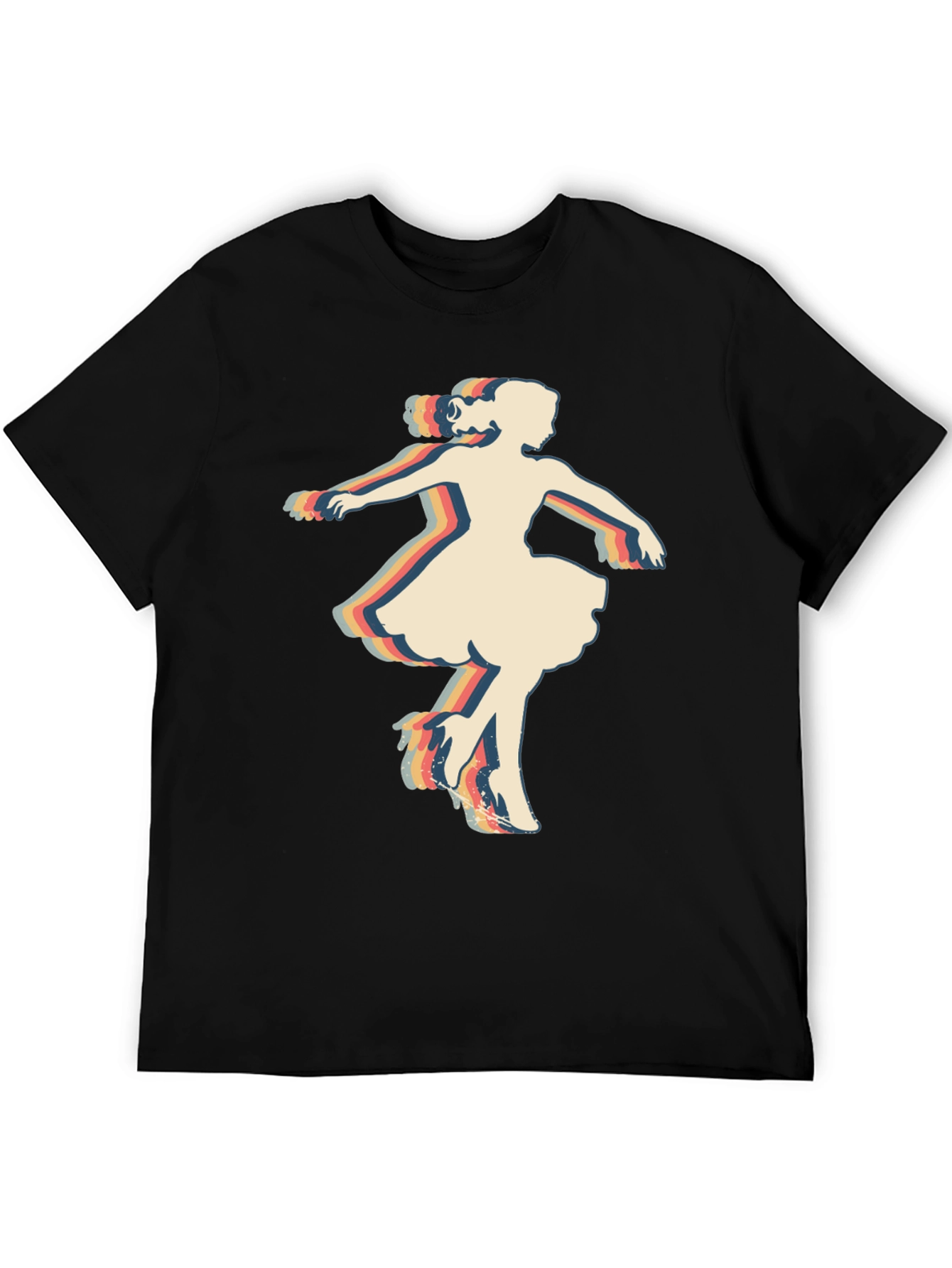 Retro Dancer Graphic T-Shirt - Black