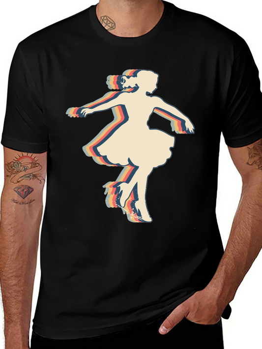 Retro Dancer Graphic T-Shirt - Black