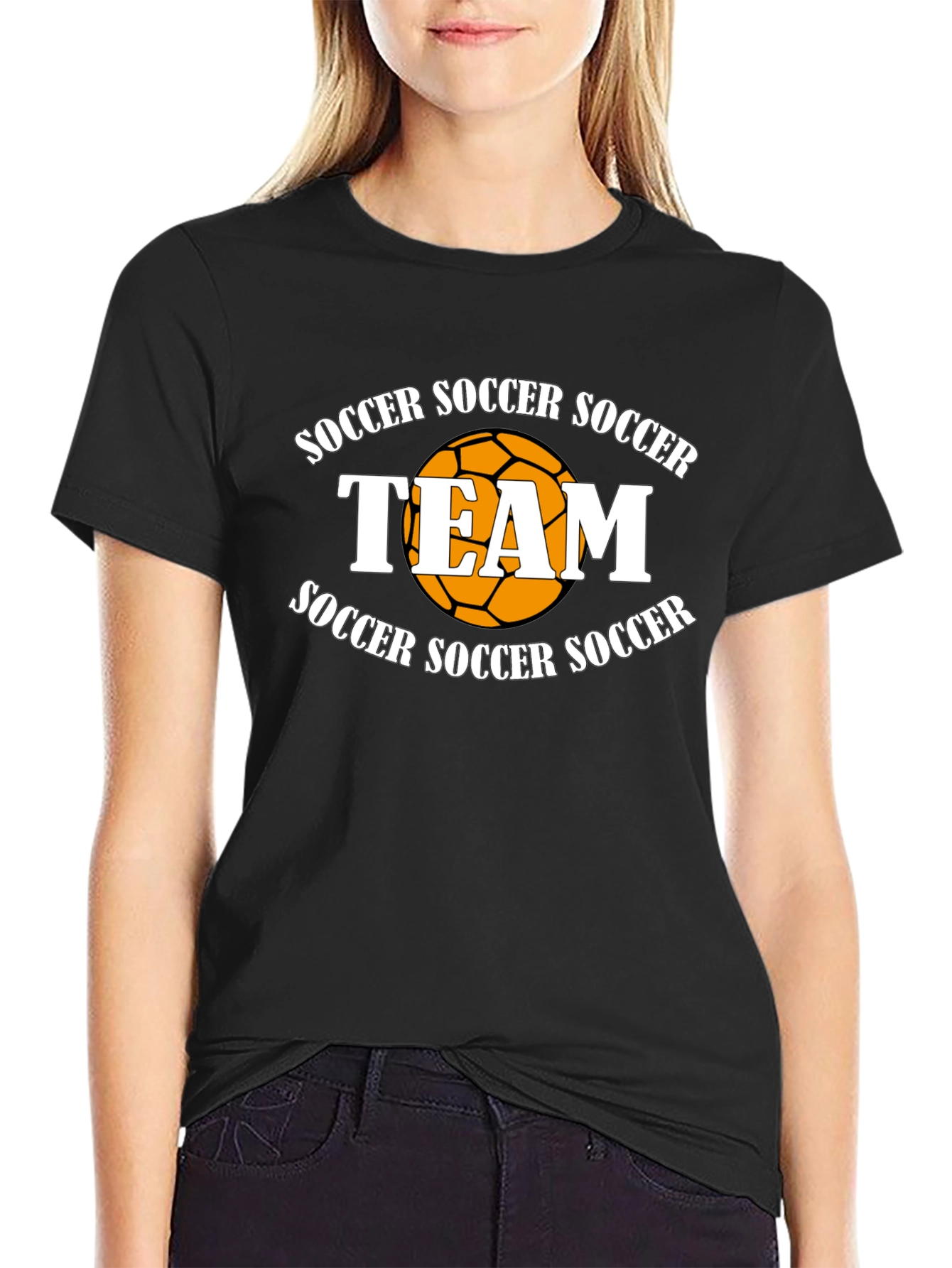 Soccer Team T-Shirt - Black Graphic Tee
