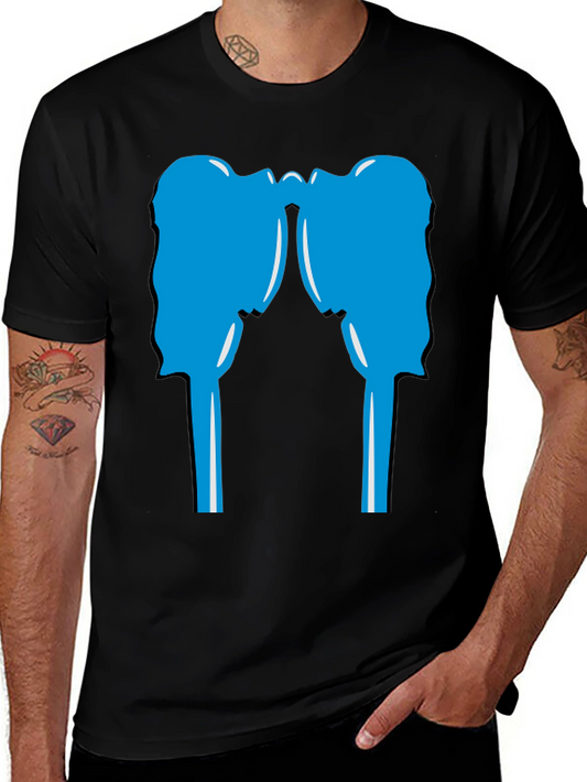 Silhouette Head T-Shirt - Black Crew Neck Tee