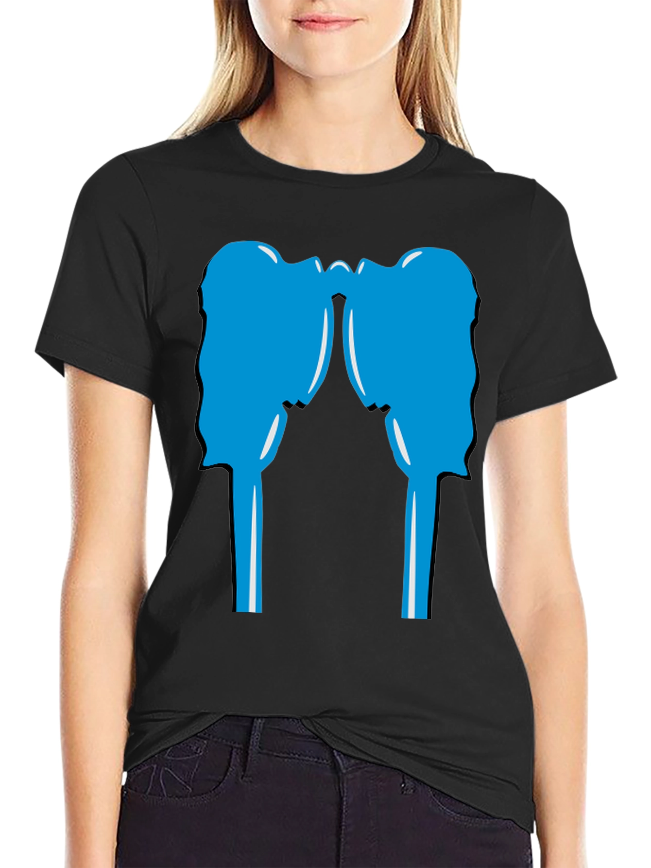 Silhouette Head T-Shirt - Black Crew Neck Tee