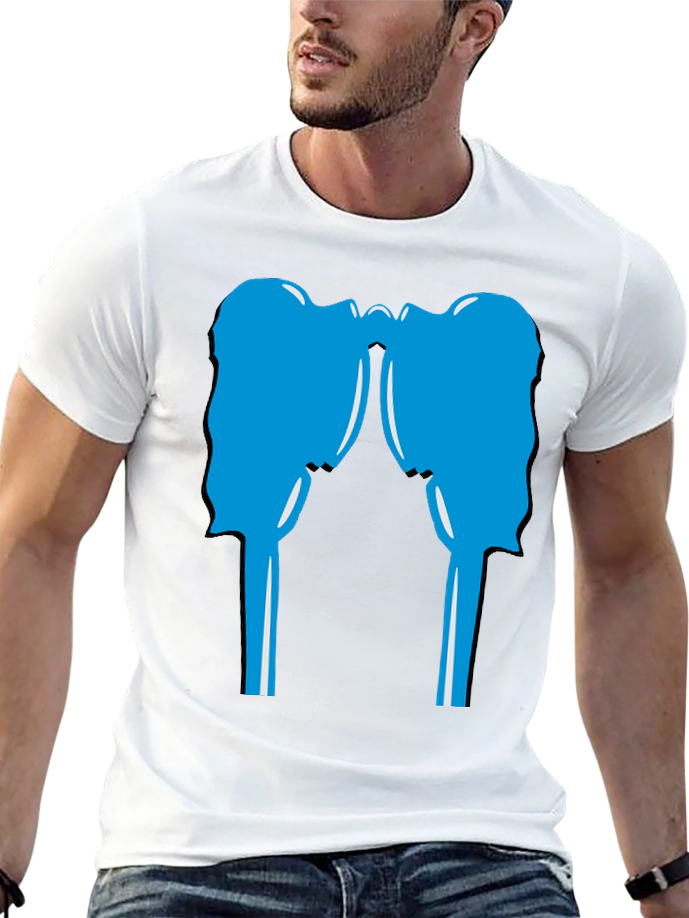 Silhouette Head T-Shirt - Black Crew Neck Tee