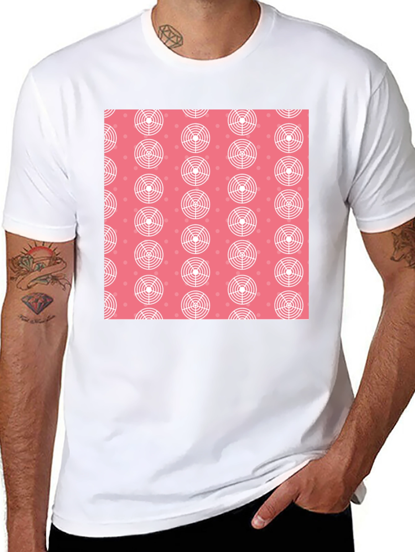 Modern Pattern Black T-Shirt