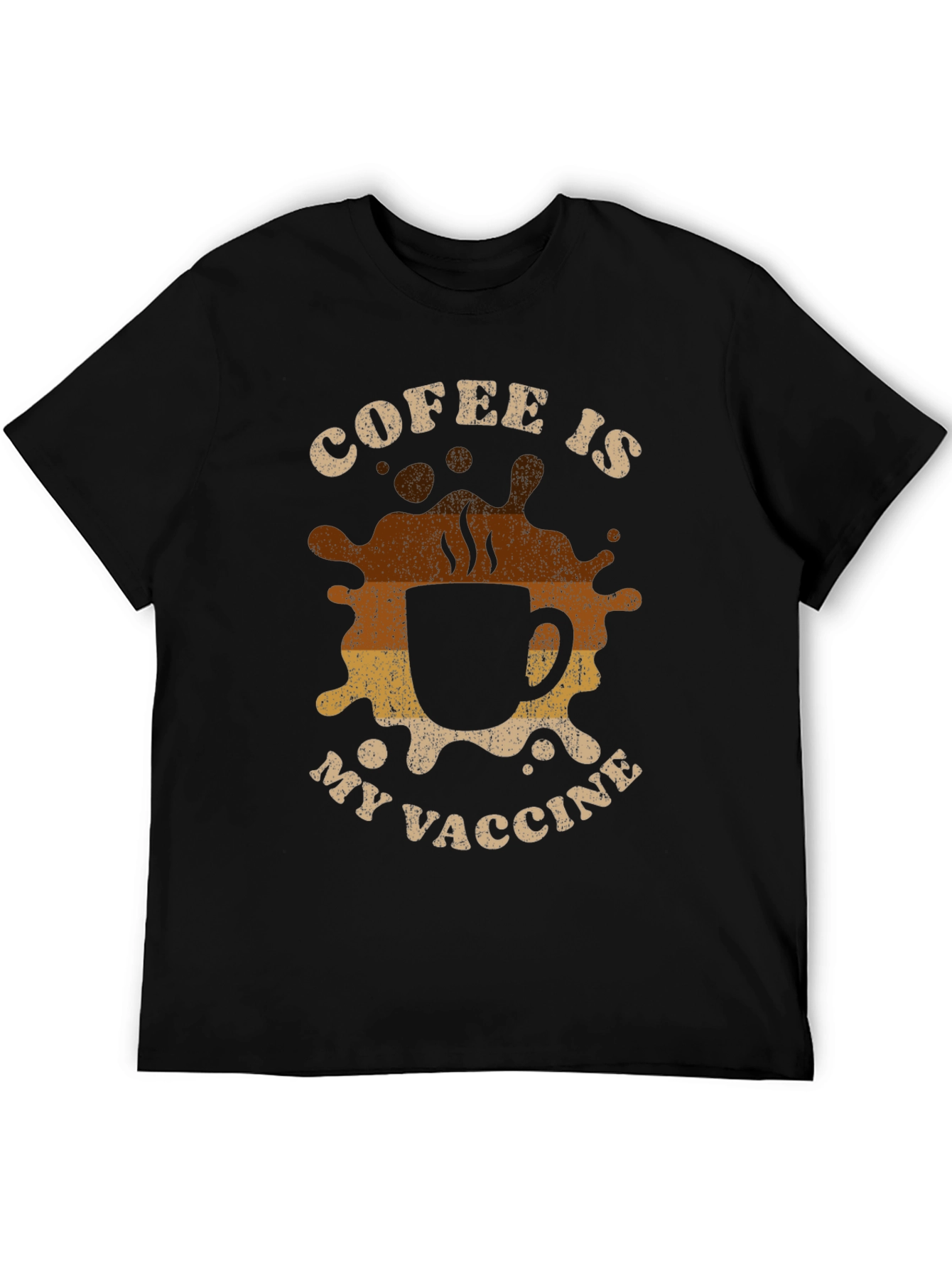 Coffee Is My Vaccine Black Graphic Tee