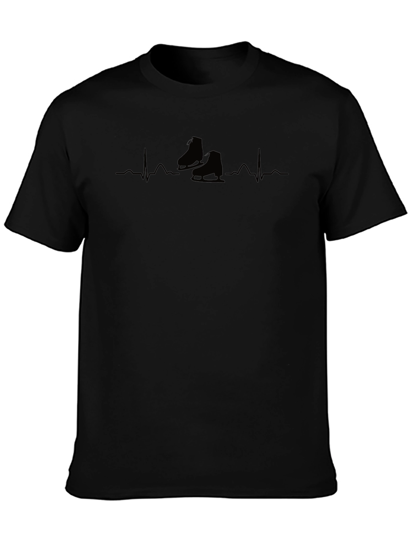 Skating Heartbeat Graphic Tee - Black