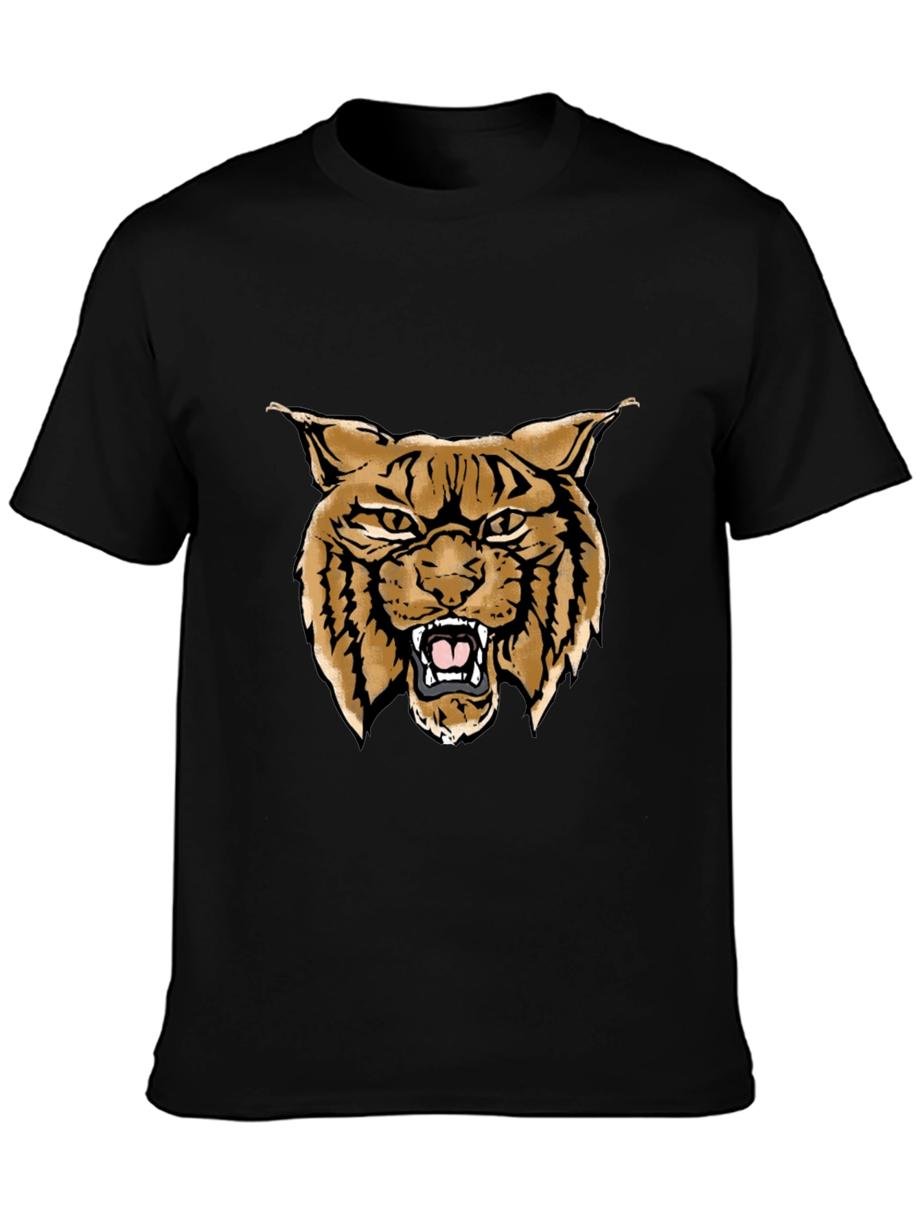 Cool Wildcat Graphic Tee - Black Casual T-Shirt