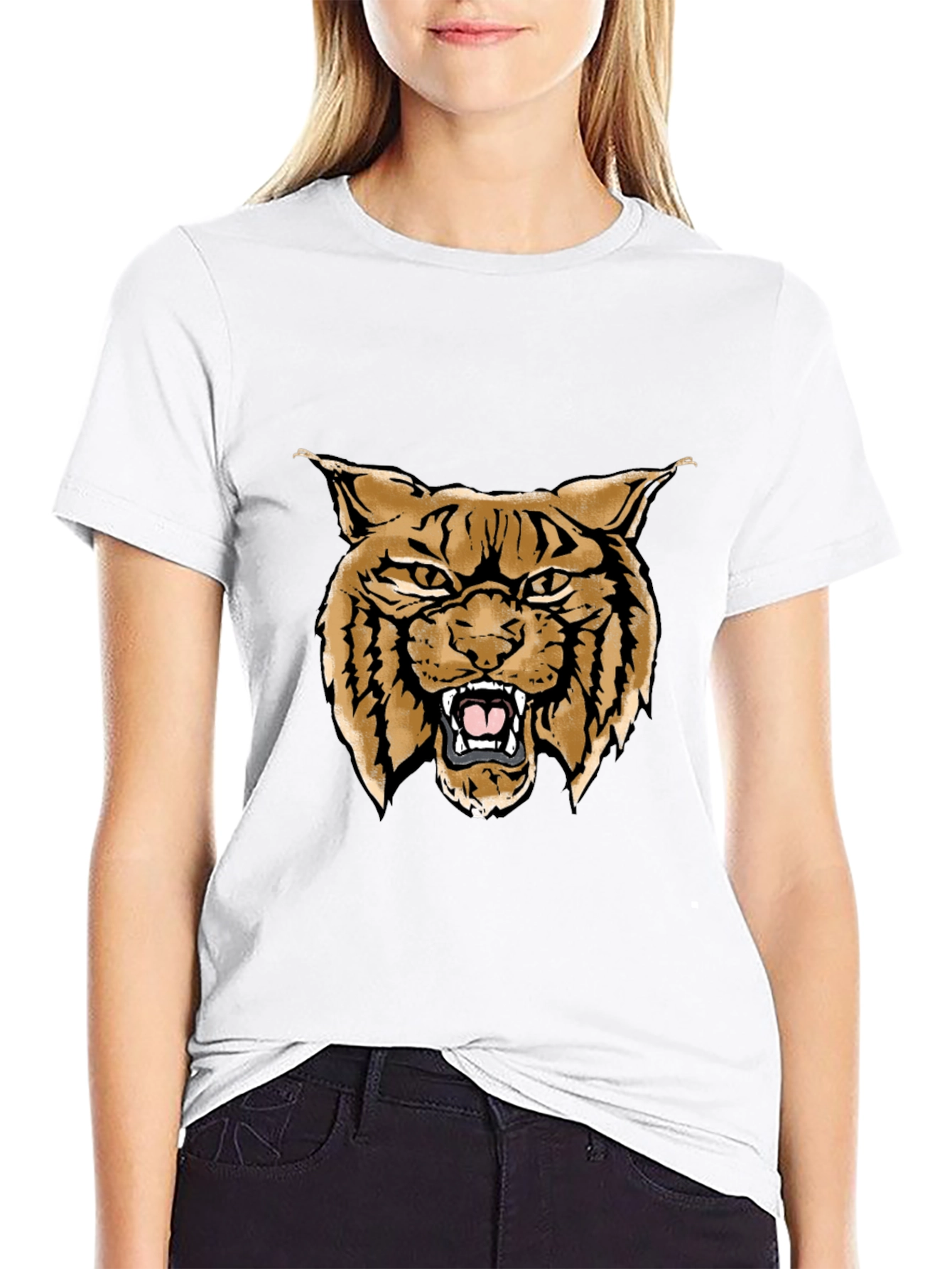 Cool Wildcat Graphic Tee - Black Casual T-Shirt