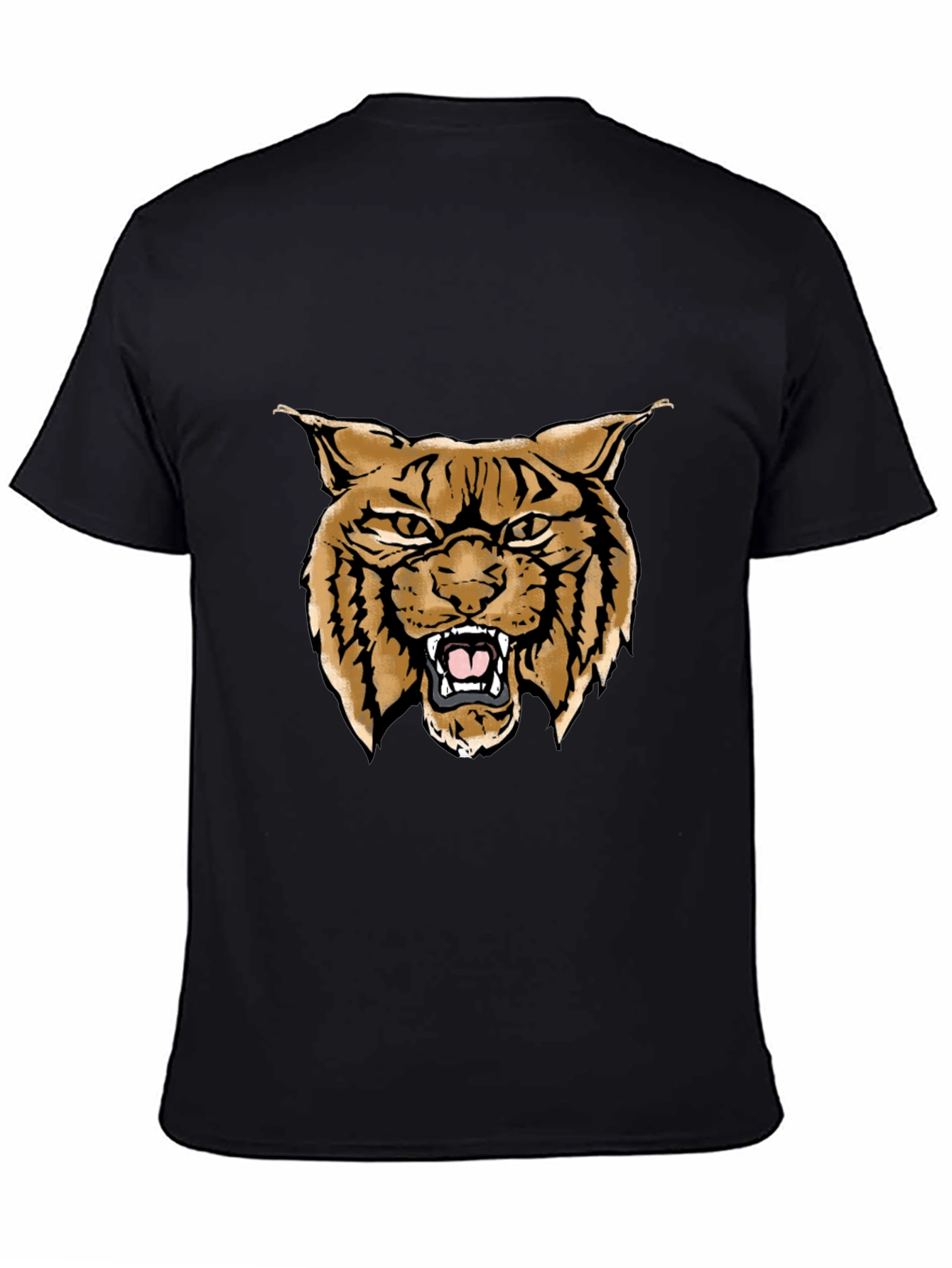 Cool Wildcat Graphic Tee - Black Casual T-Shirt