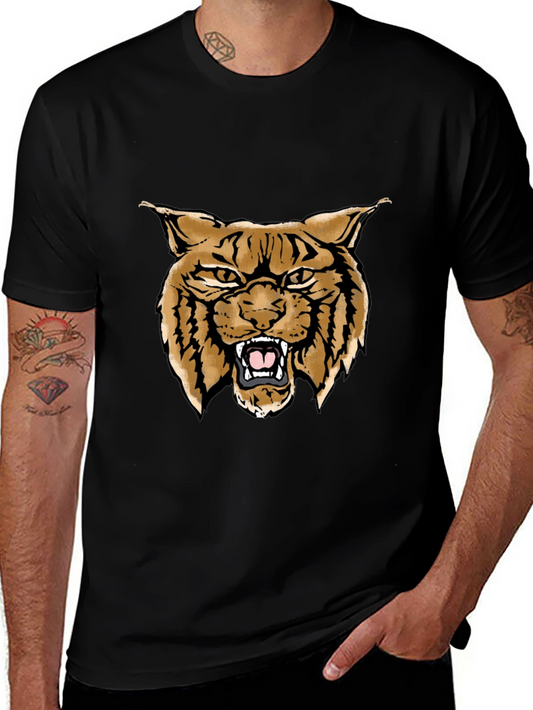 Cool Wildcat Graphic Tee - Black Casual T-Shirt
