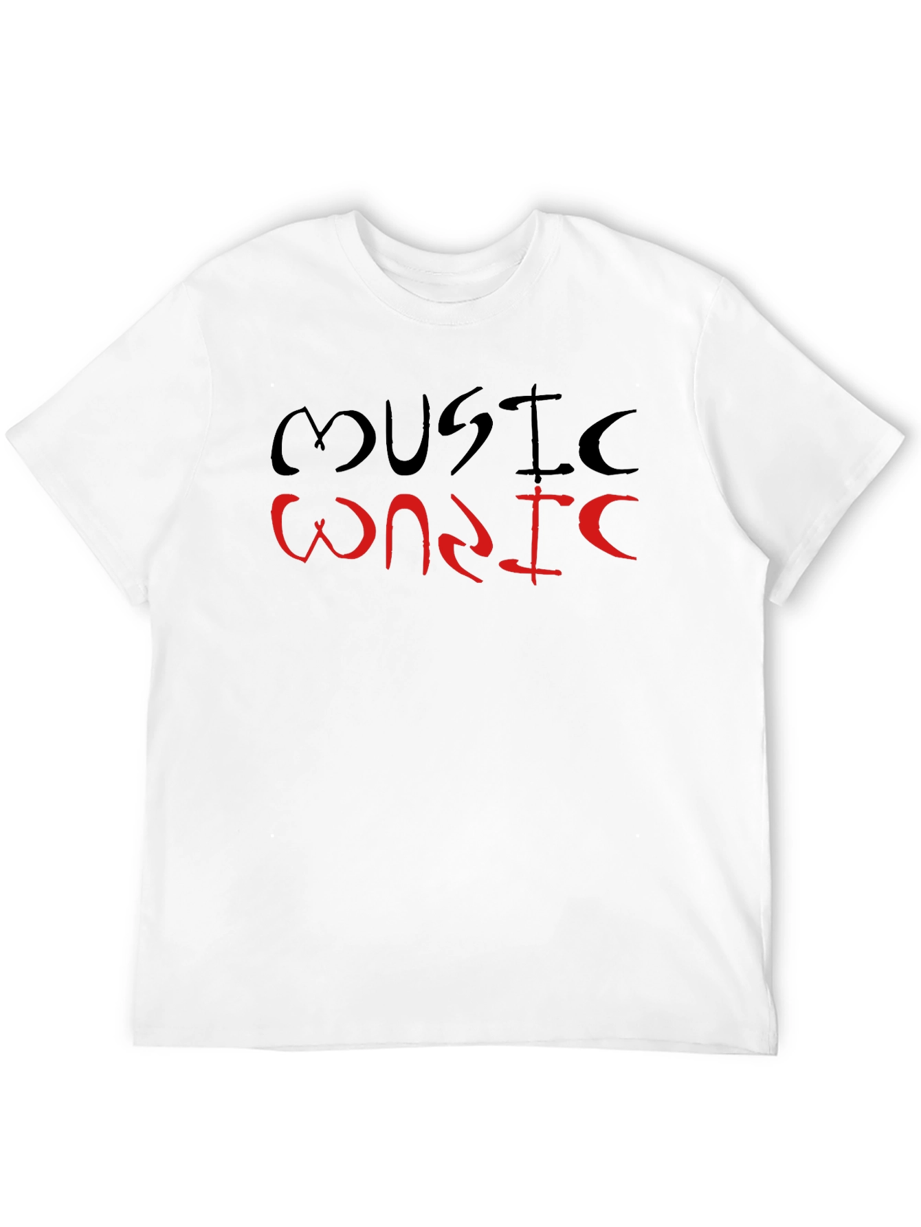 Music T-Shirt Black Cotton Casual Wear