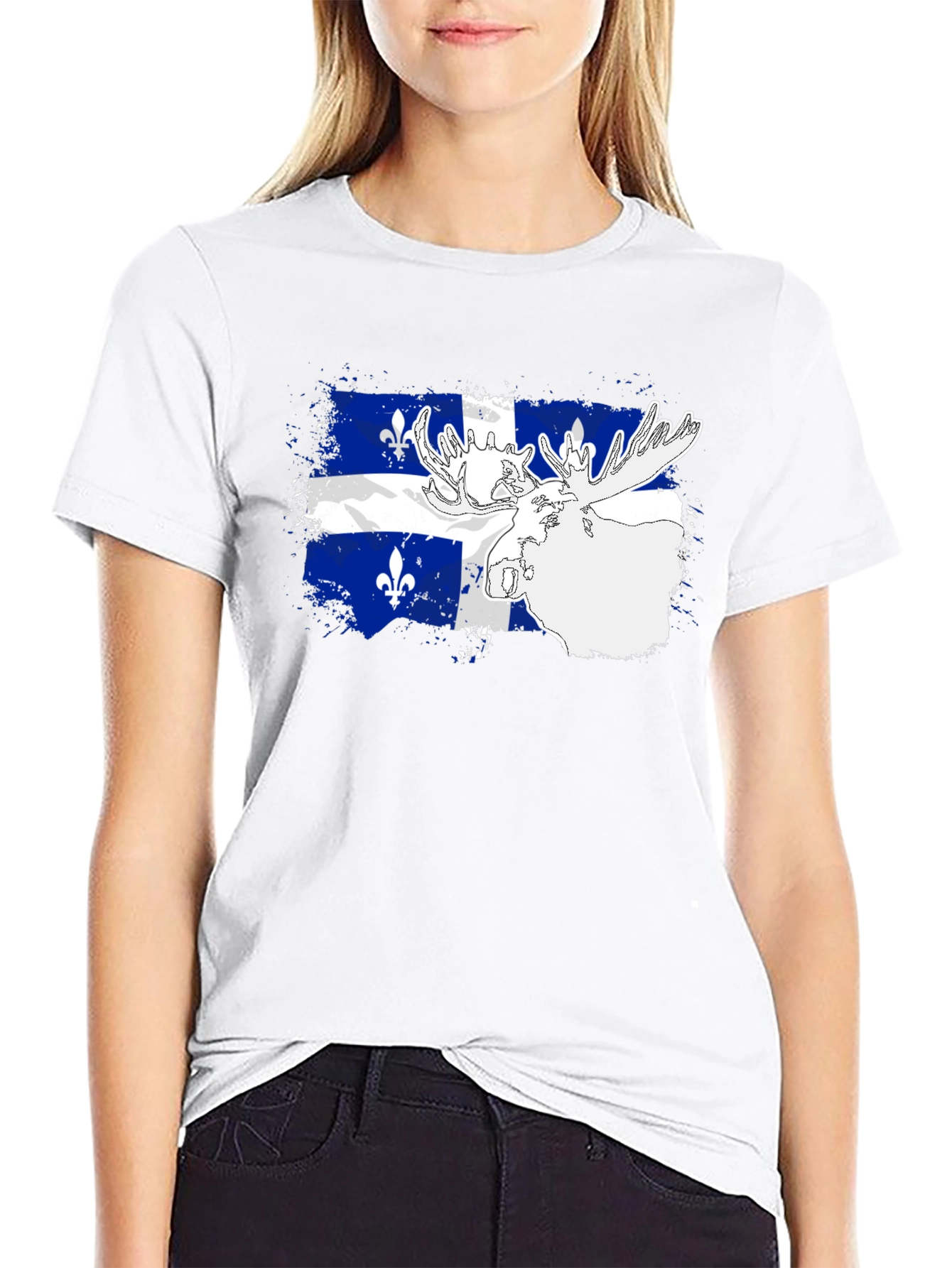 Quebec Flag Moose Graphic Tee