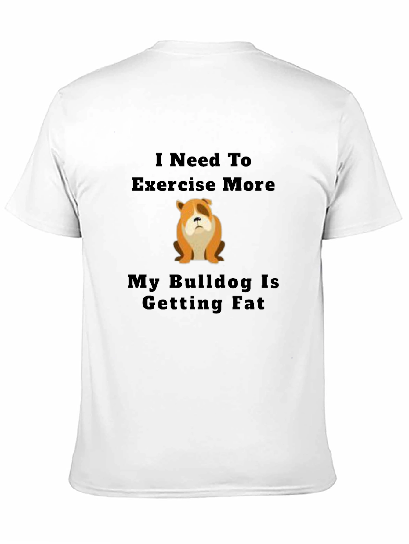 Funny Bulldog Exercise Black T-Shirt