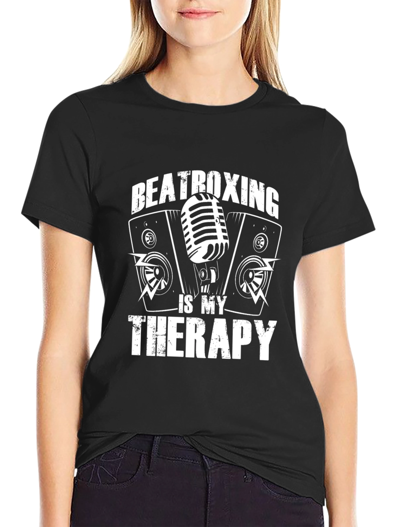 Beatboxing is My Therapy Black T-Shirt
