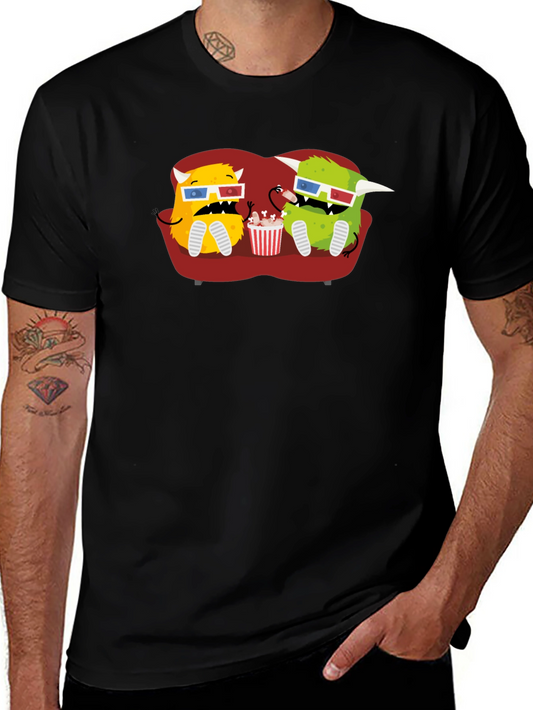 Monster Movie Night Black T-Shirt