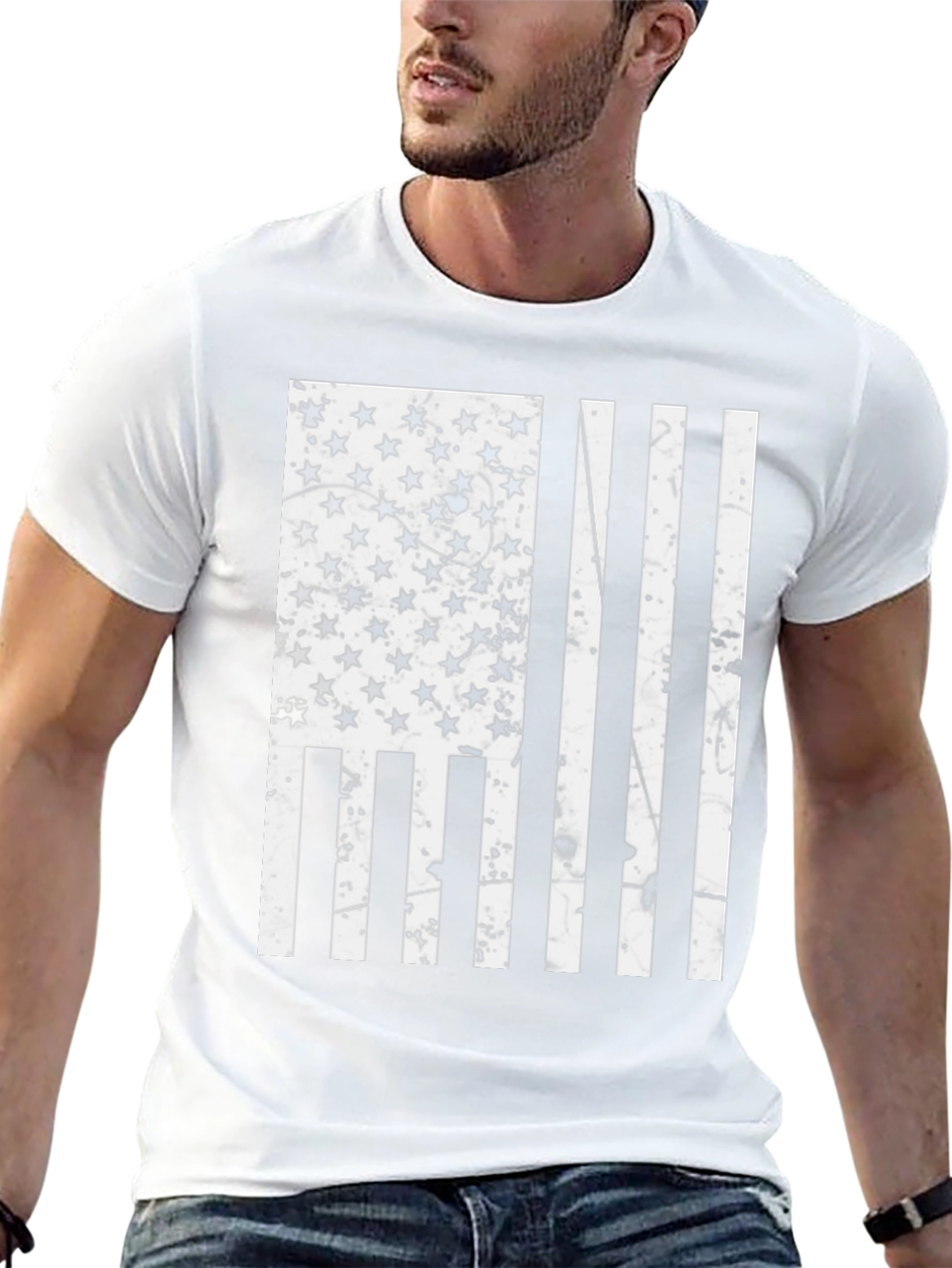 Patriotic American Flag Graphic Print T-Shirt