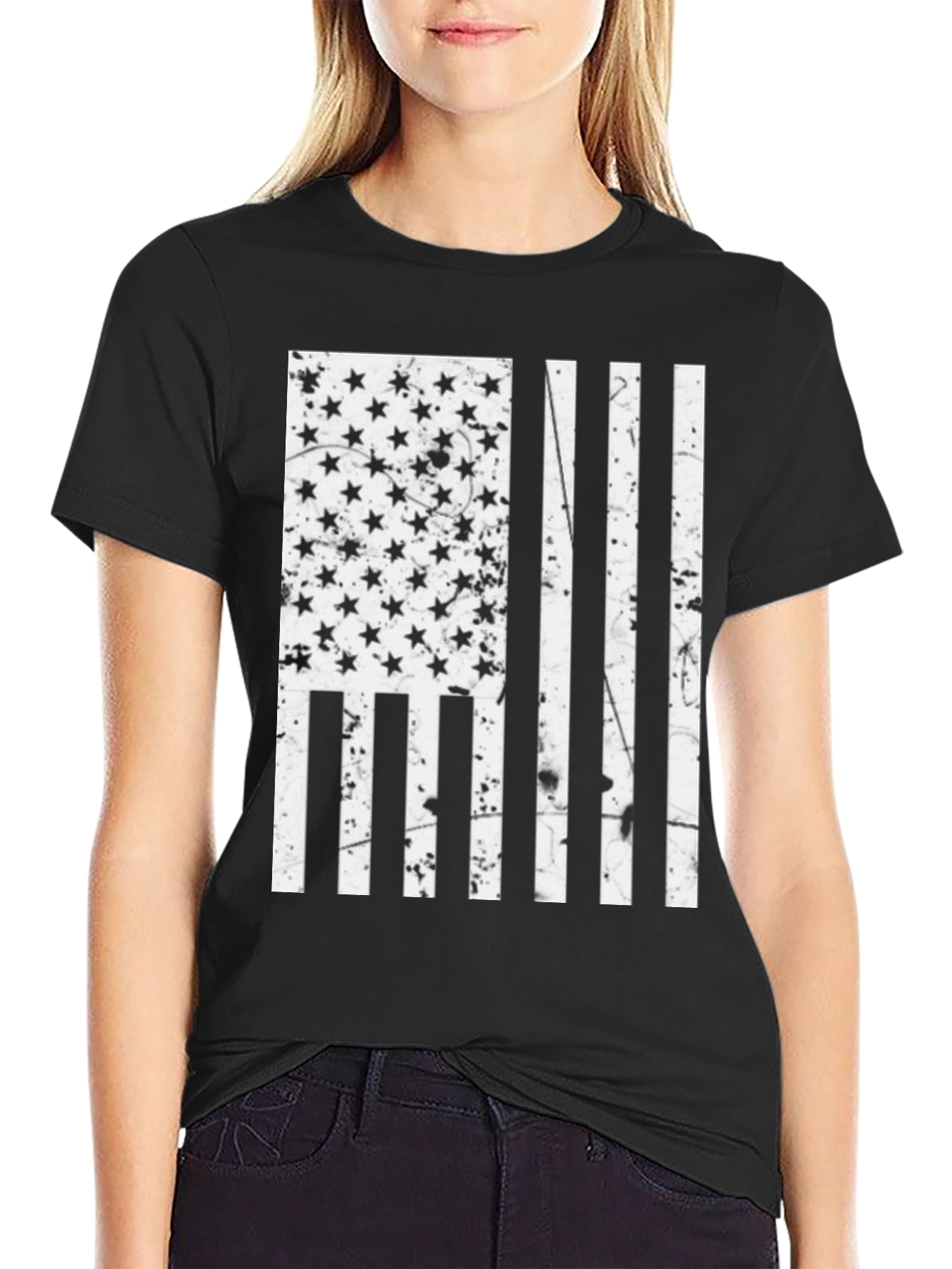 Patriotic American Flag Graphic Print T-Shirt