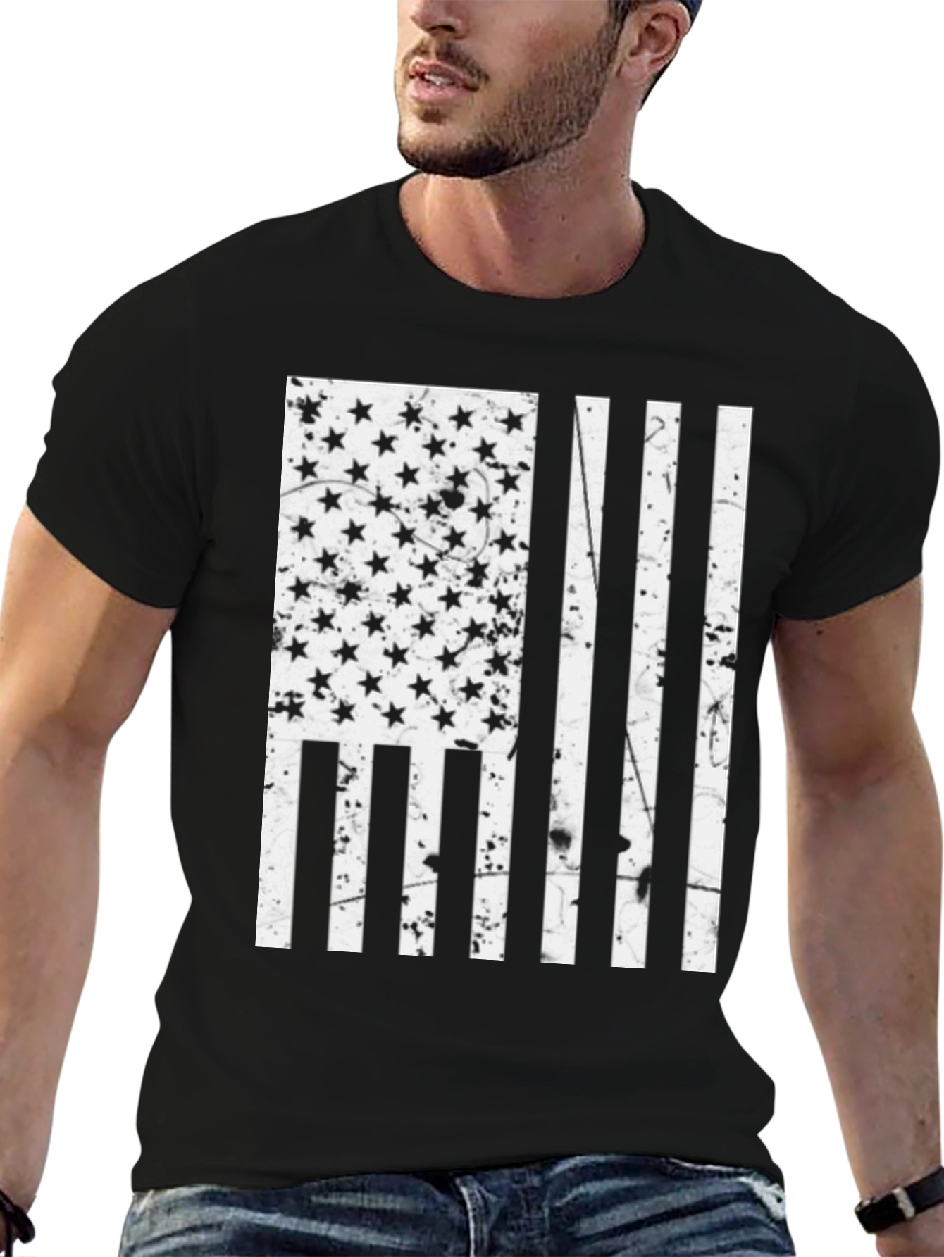 Patriotic American Flag Graphic Print T-Shirt