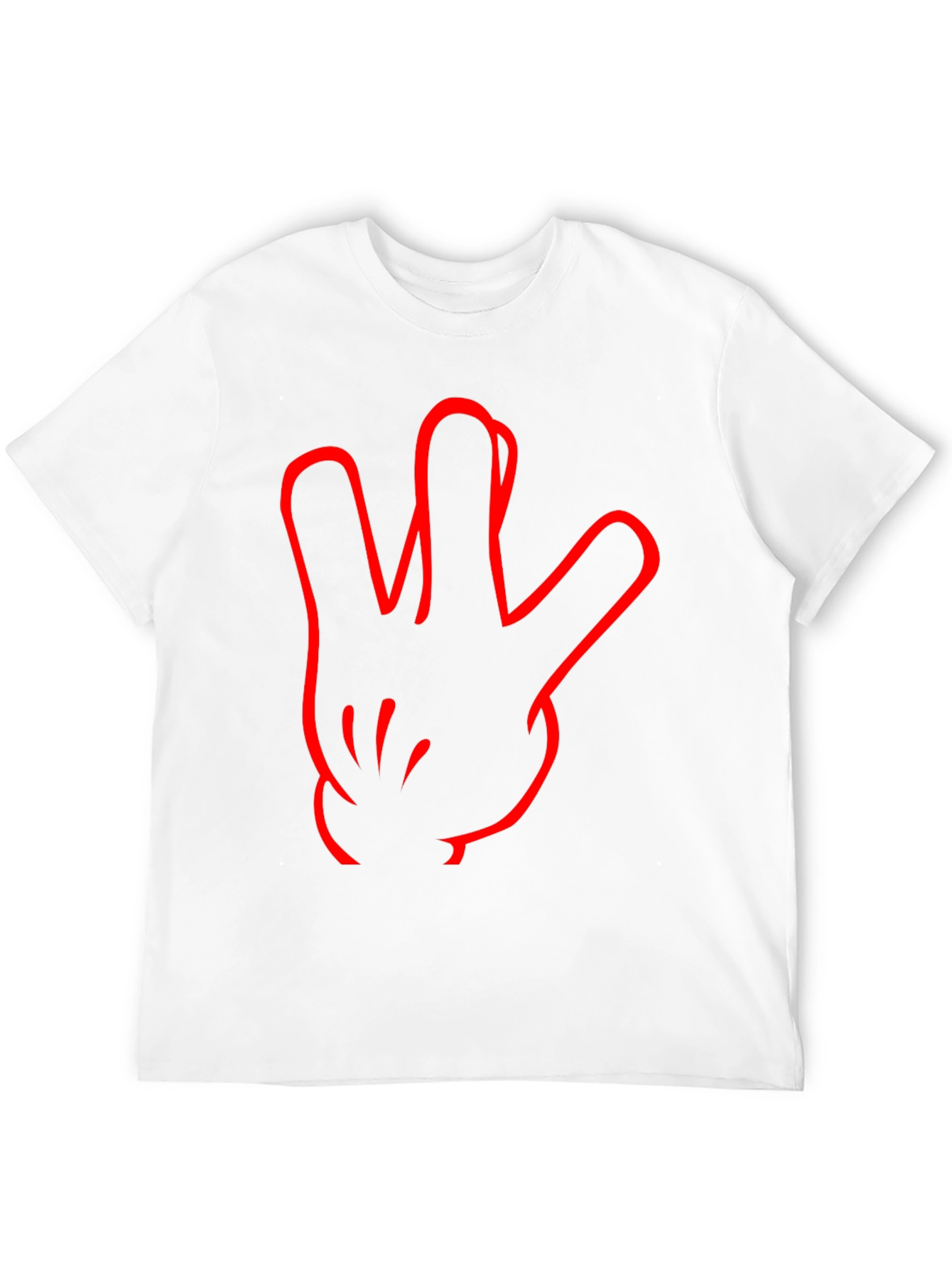 Black T-Shirt with Red Hand Sign Design