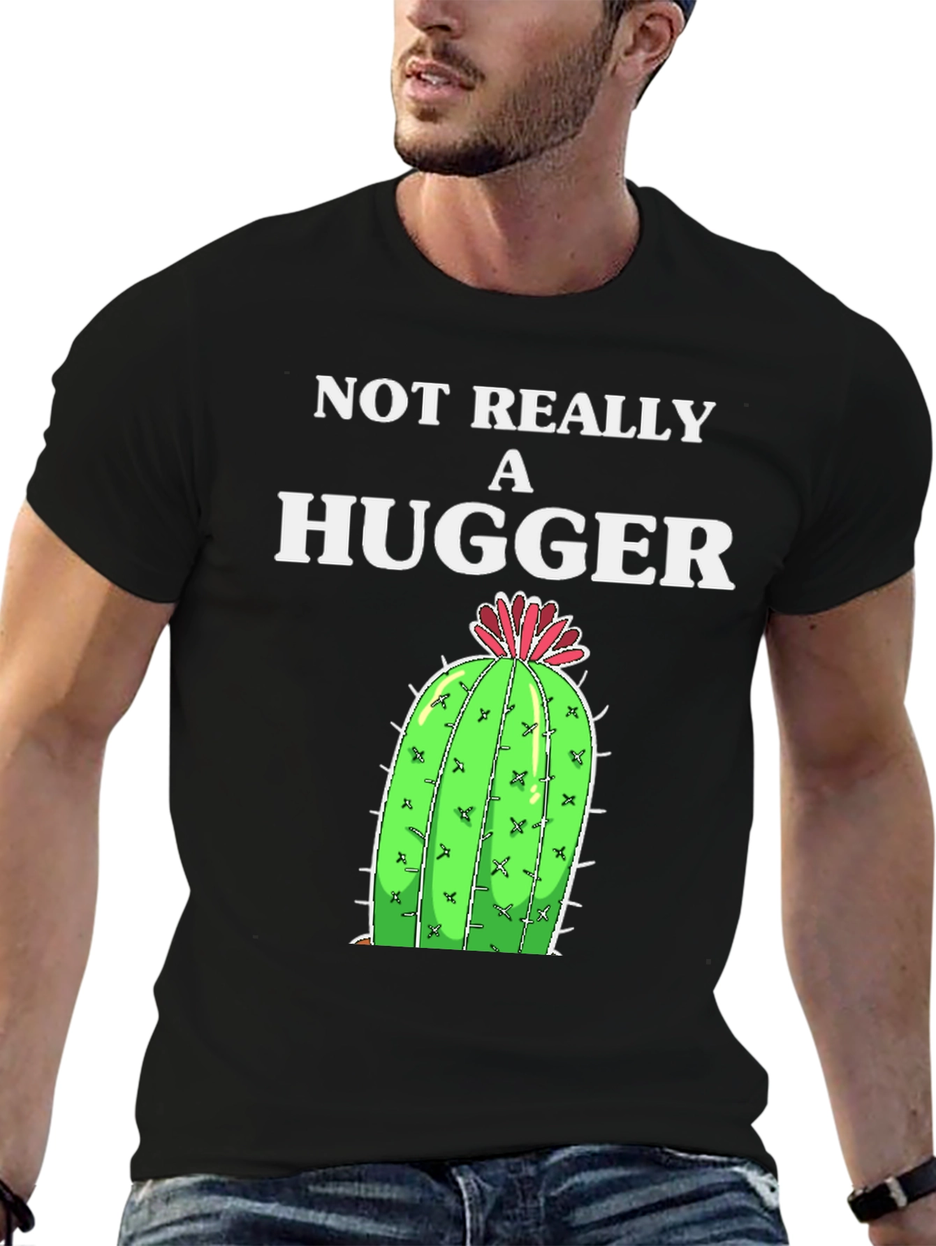 Not Really A Hugger Cactus Graphic Tee