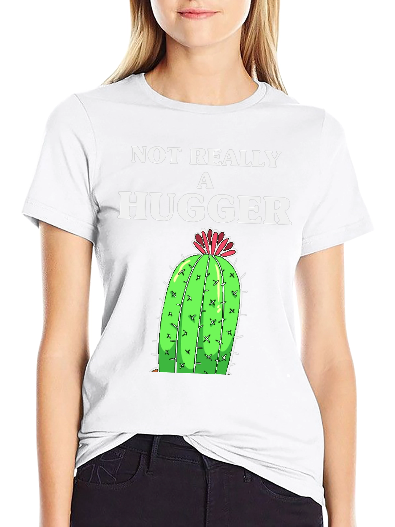 Not Really A Hugger Cactus Graphic Tee