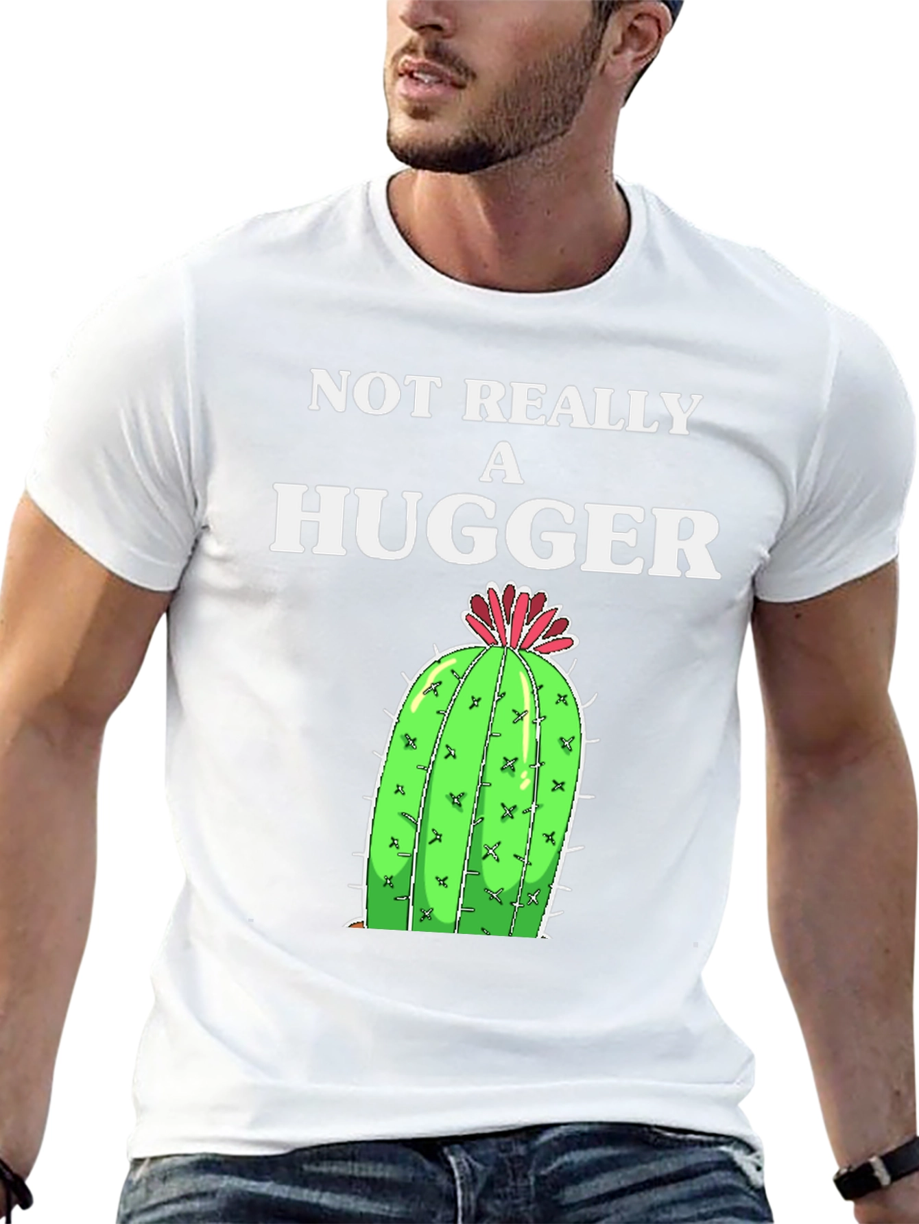 Not Really A Hugger Cactus Graphic Tee