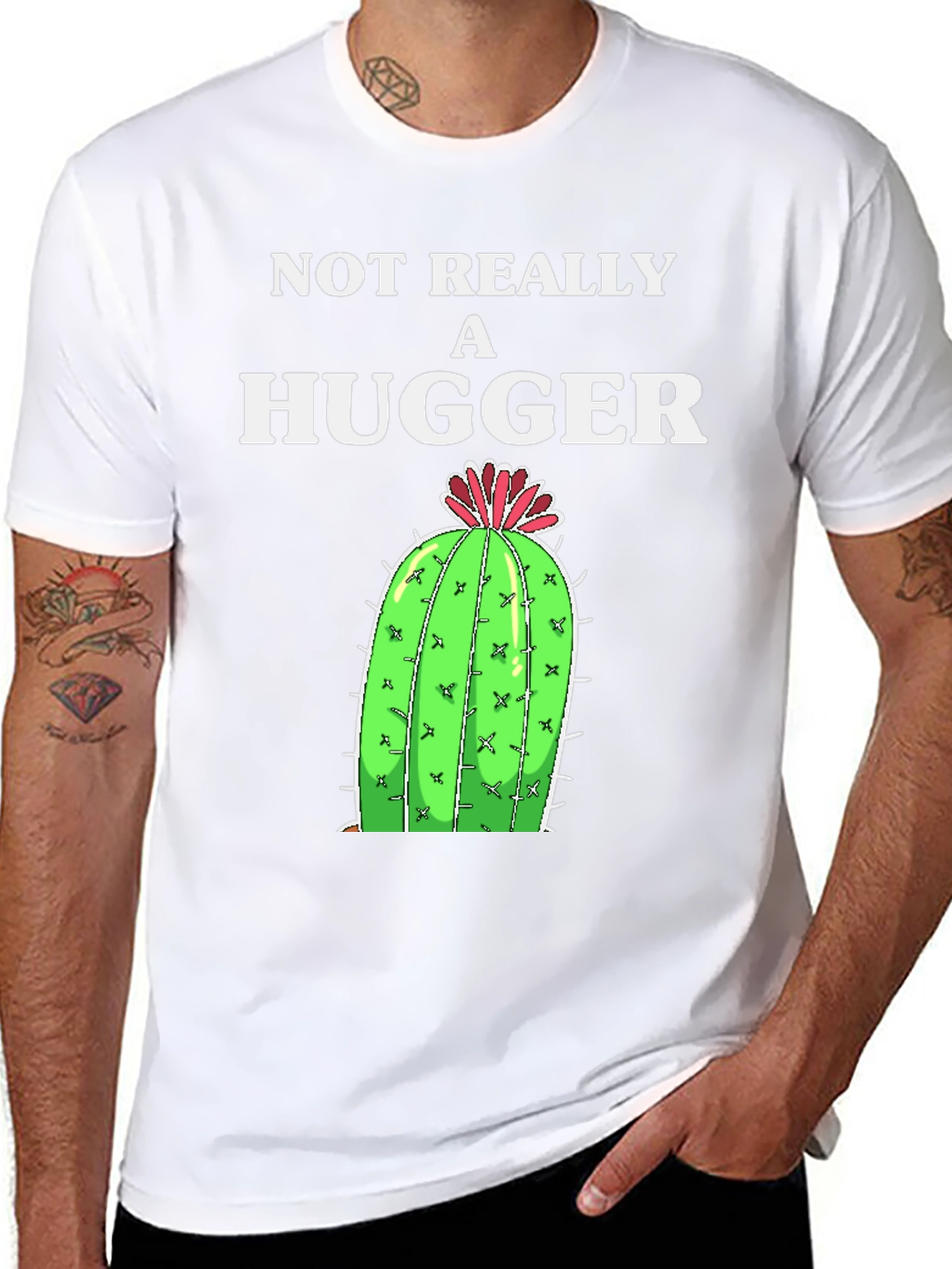 Not Really A Hugger Cactus Graphic Tee