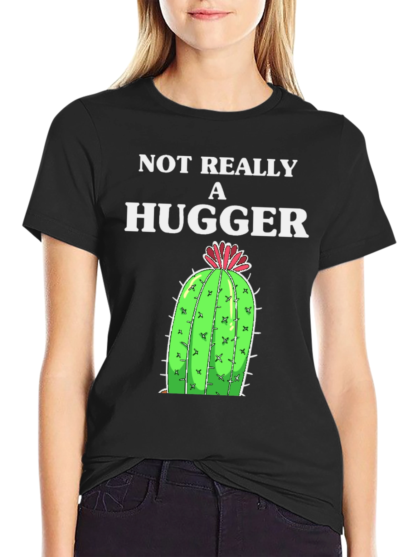 Not Really A Hugger Cactus Graphic Tee