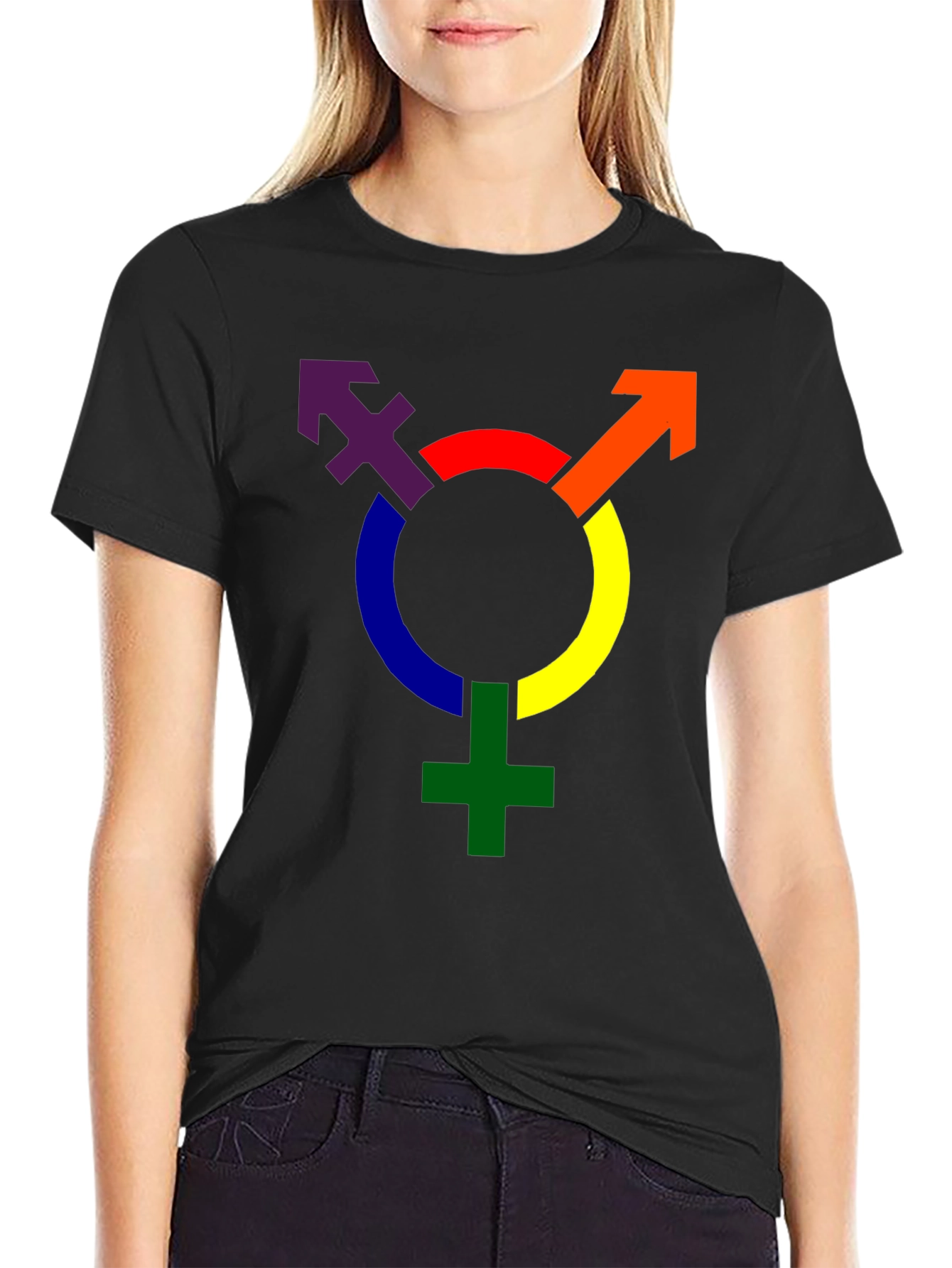 Rainbow Transgender Symbol Graphic T-Shirt