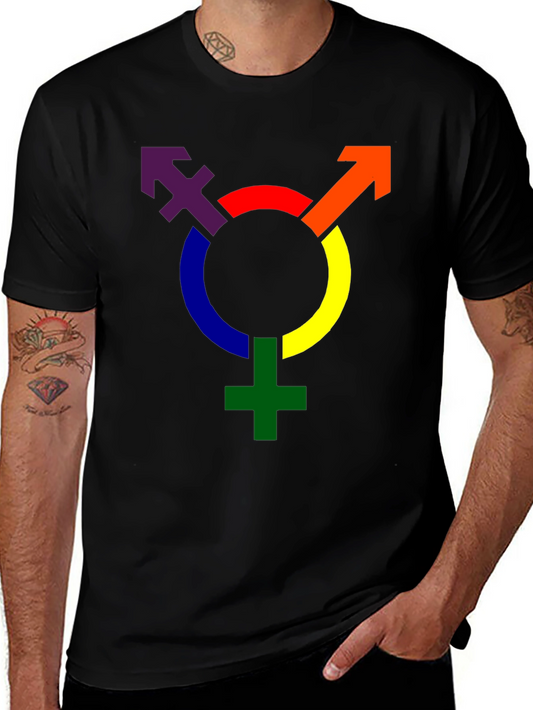 Rainbow Transgender Symbol Graphic T-Shirt