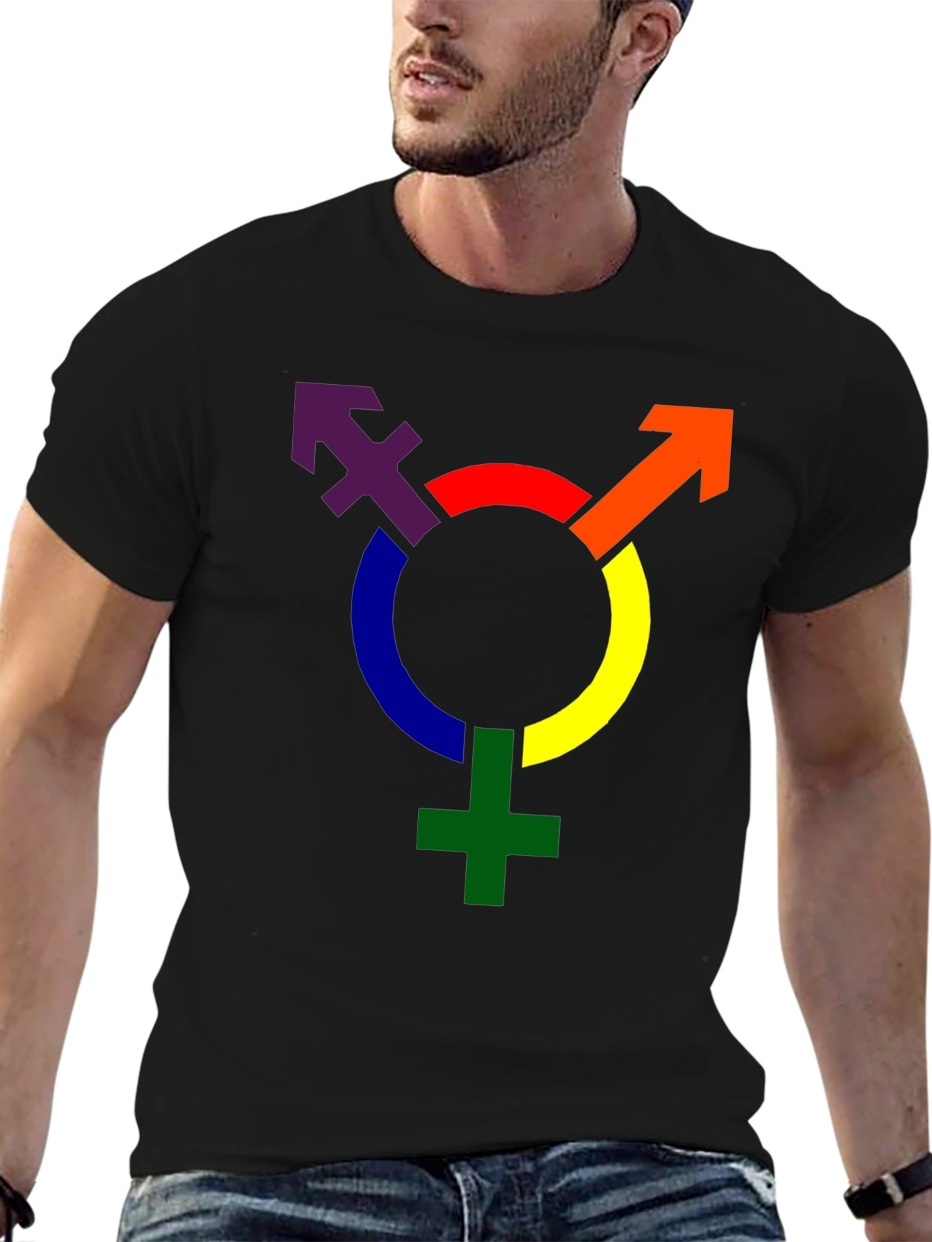 Rainbow Transgender Symbol Graphic T-Shirt