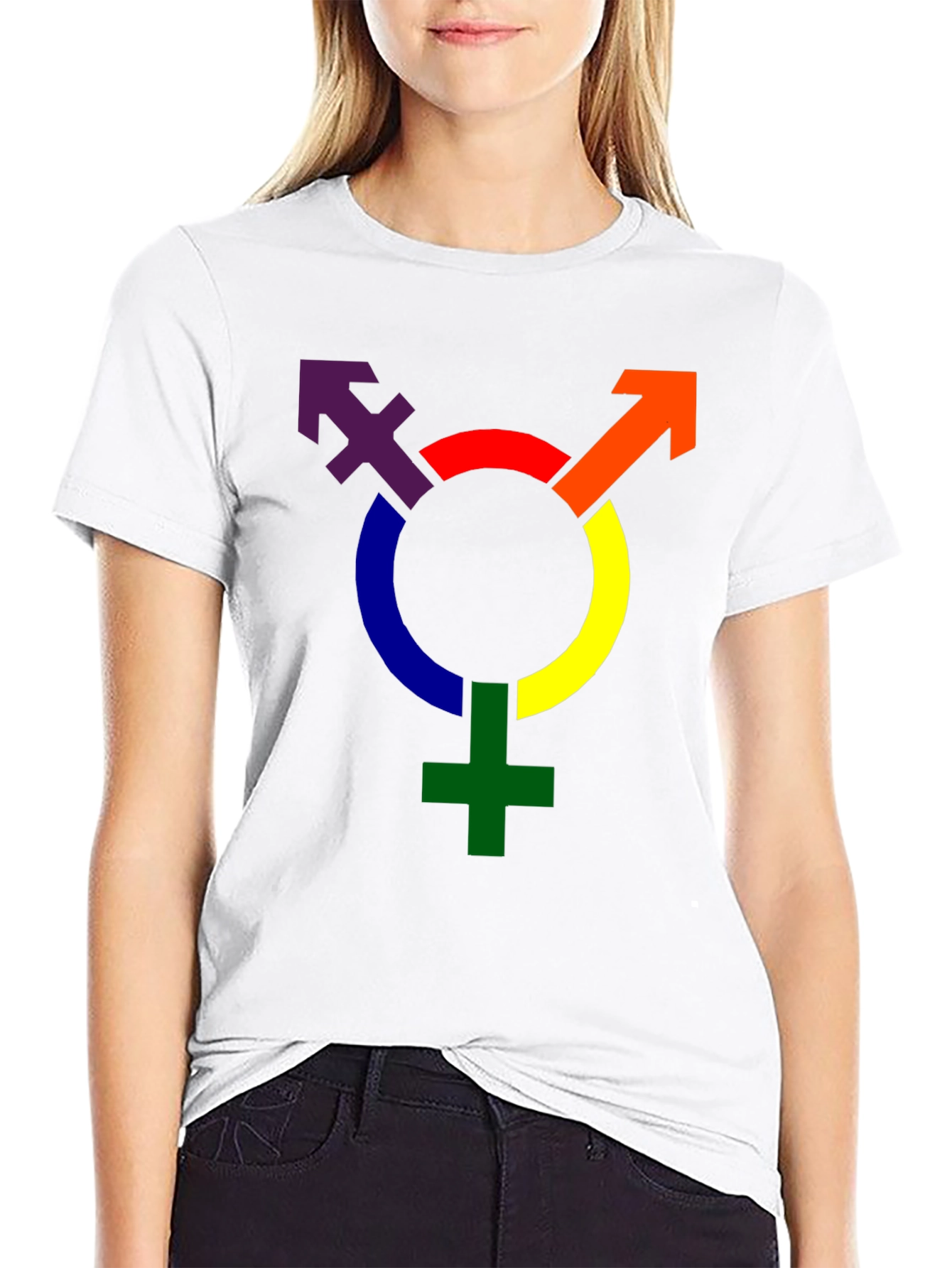 Rainbow Transgender Symbol Graphic T-Shirt