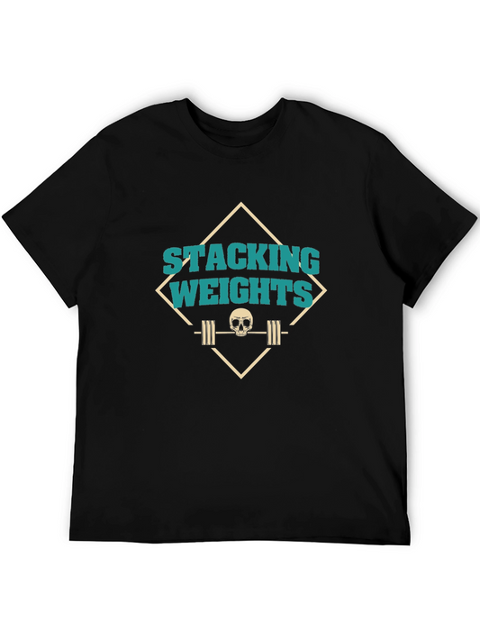 Stacking Weights Skull Graphic Tee - Gym Ready