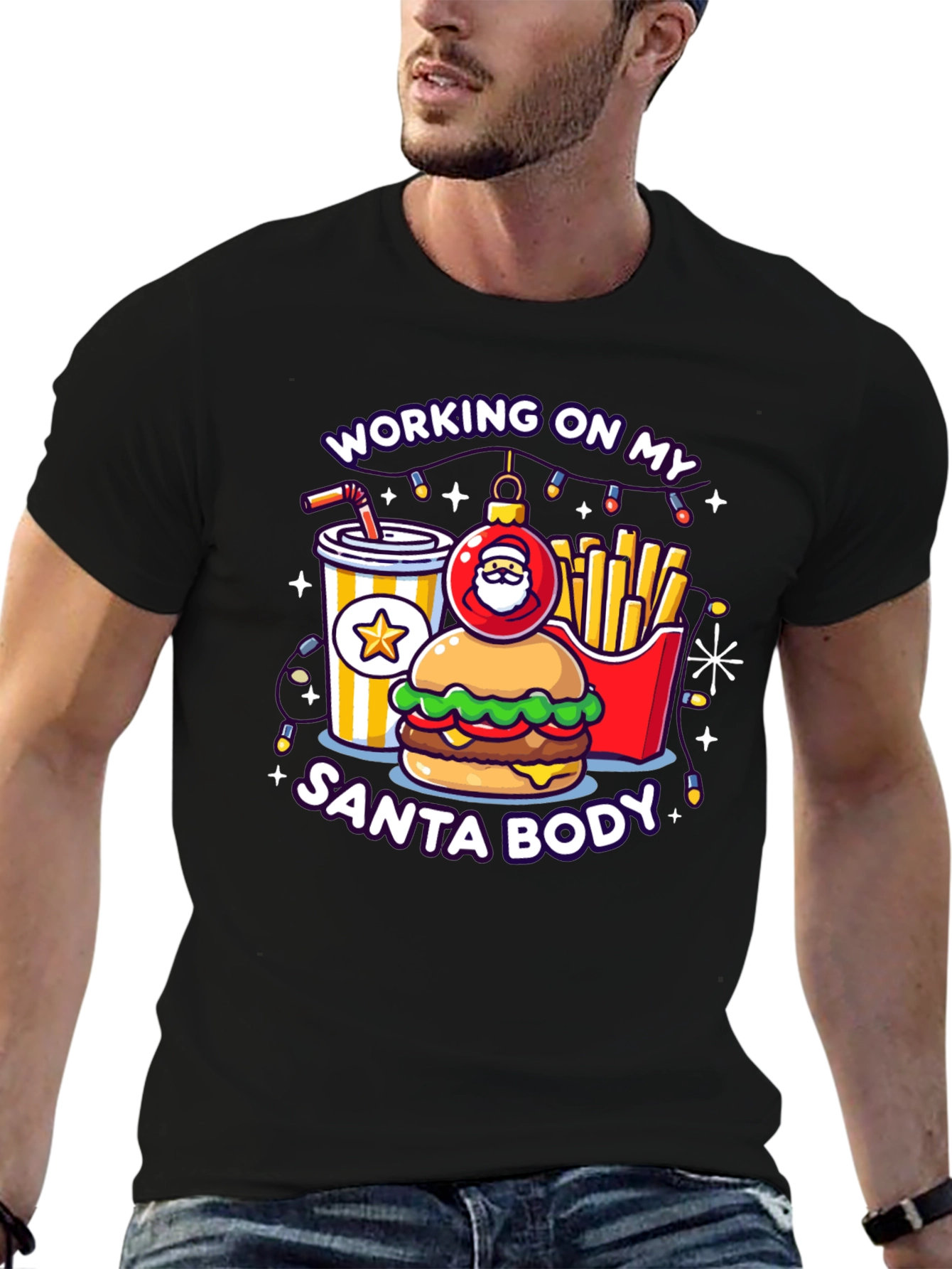 Working on My Santa Body Graphic Tee