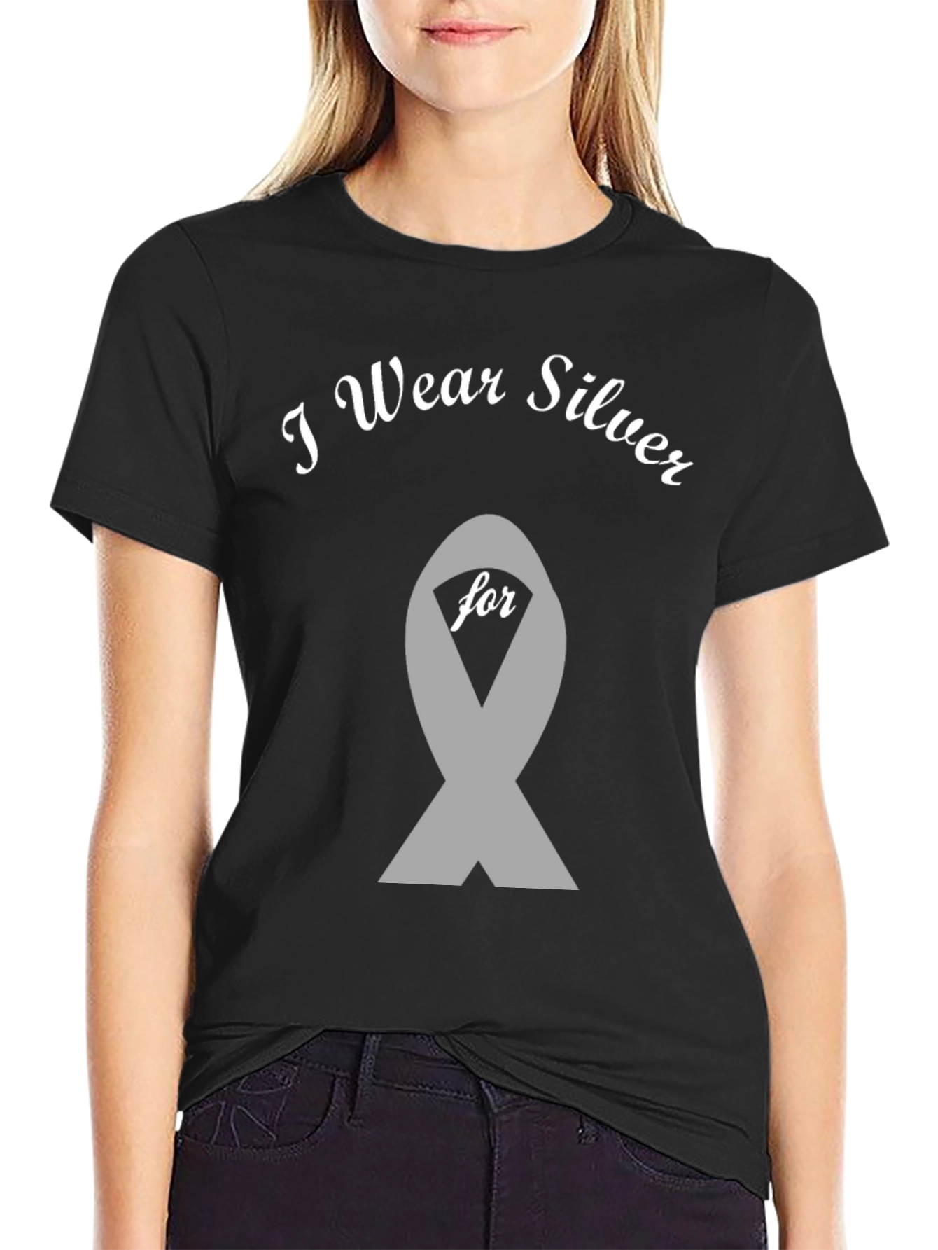 I Wear Silver T-Shirt - Brain Disease Awareness