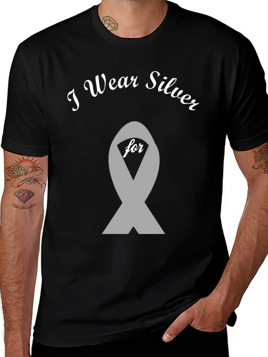 I Wear Silver T-Shirt - Brain Disease Awareness