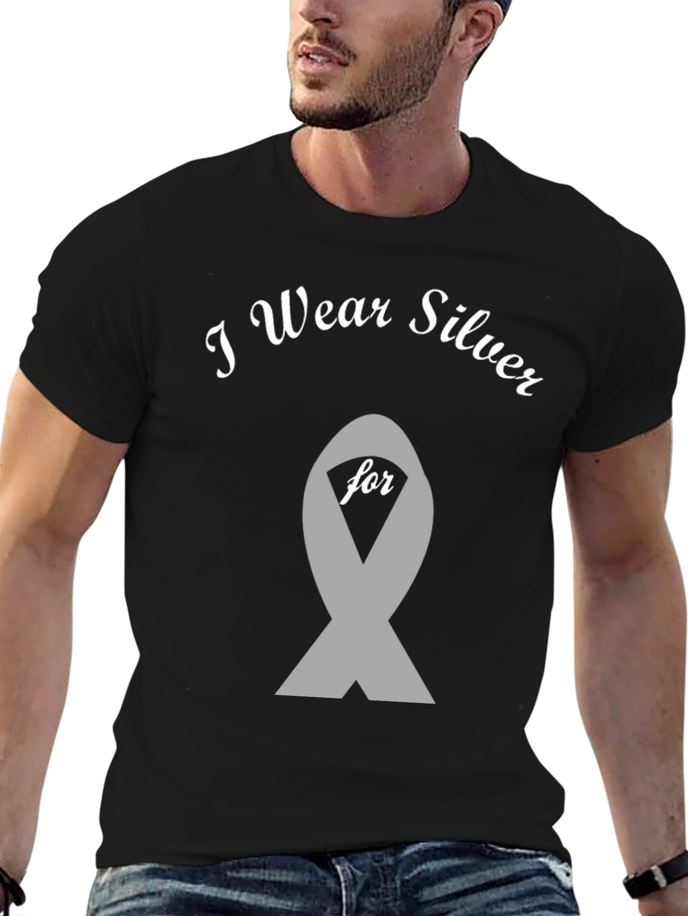 I Wear Silver T-Shirt - Brain Disease Awareness