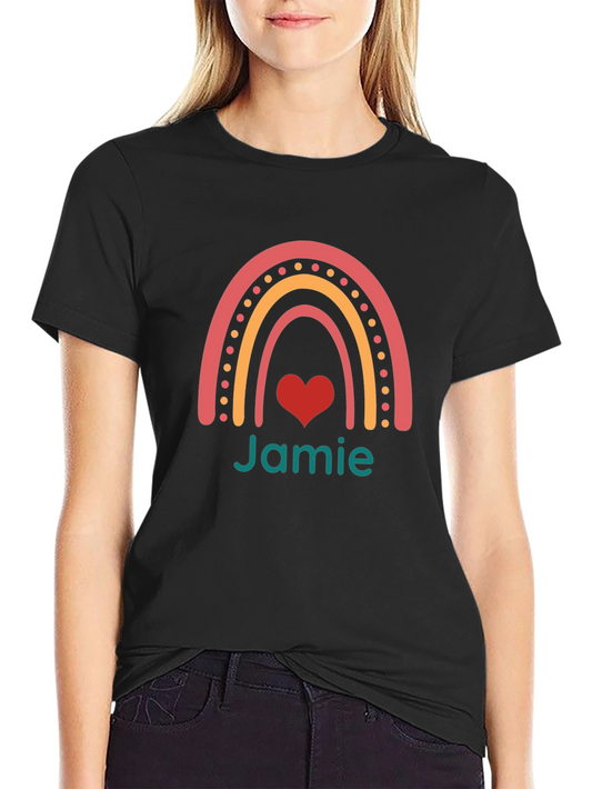 Heart Rainbow Personalized T-Shirt - Jamie