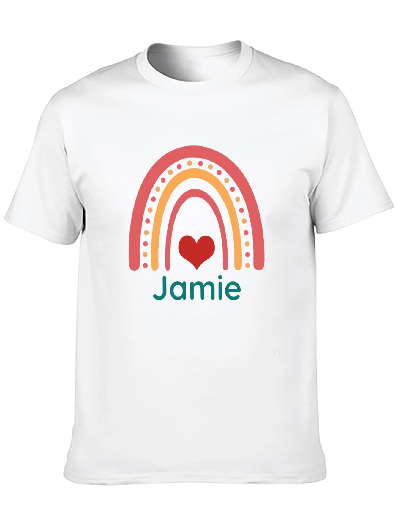 Heart Rainbow Personalized T-Shirt - Jamie