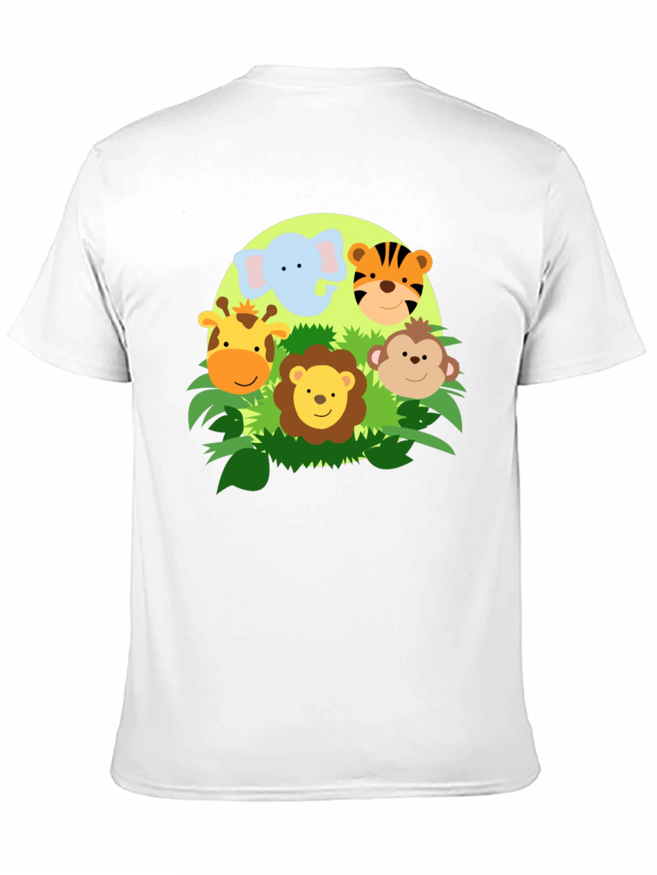Jungle Animal Faces Graphic T-Shirt - Cute Cartoon Design